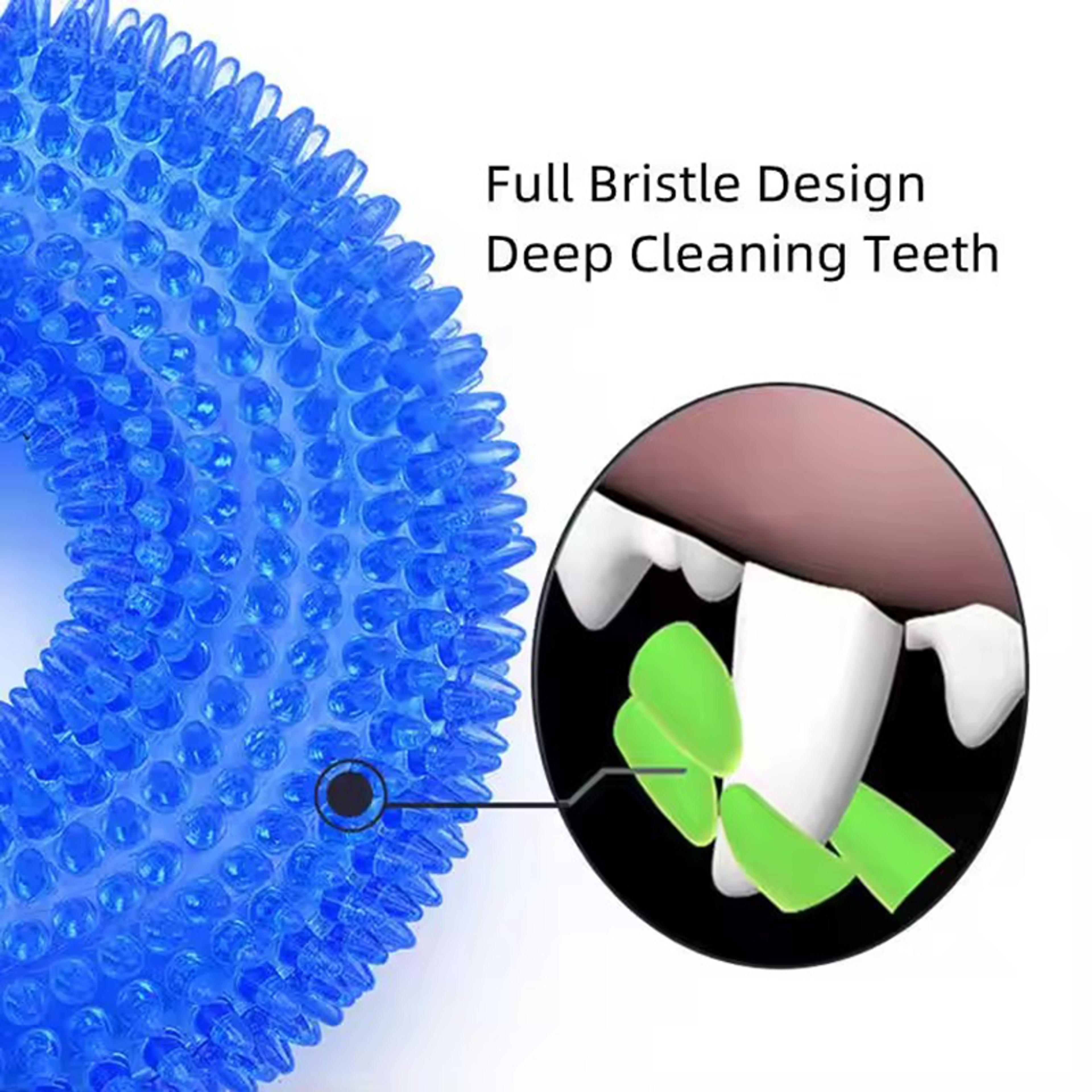 Natural TPR Rubber Dog Chew Toy Interactive Squeaky Thorn Ring For Puppy Teeth Cleaning And Grindin 5