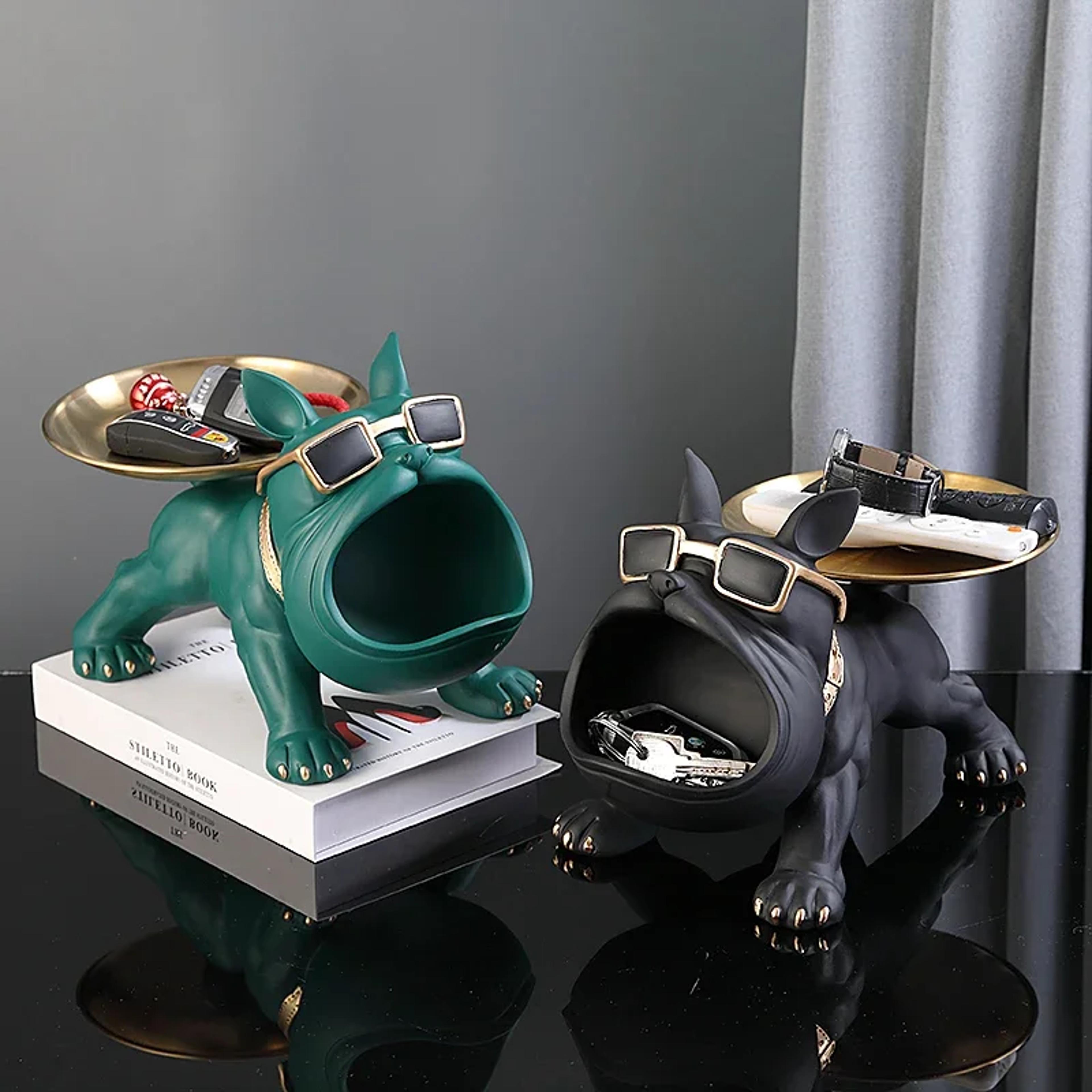 Home Decor Bulldog Sculpture Animal Ornament Key Storage Figurine 3