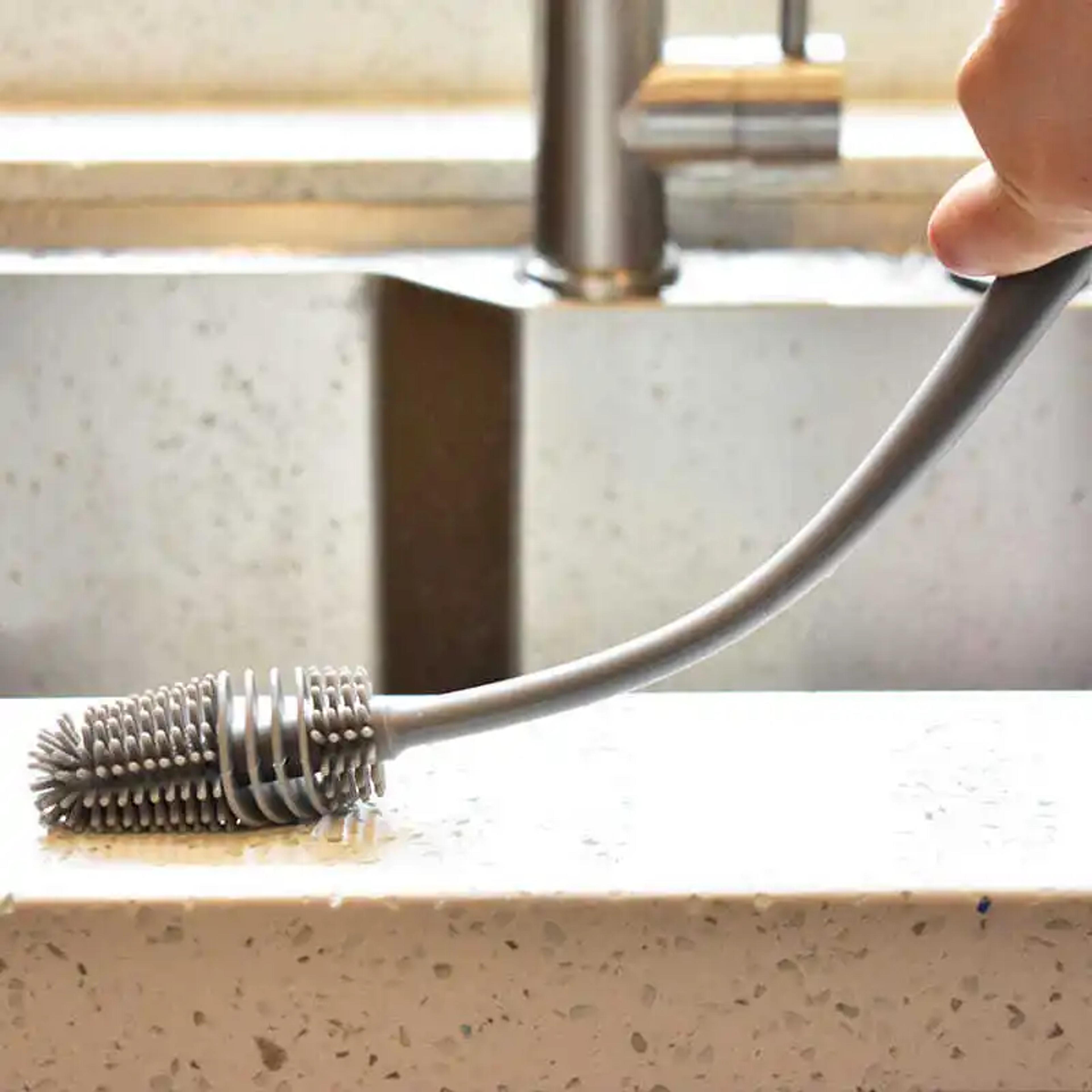 Long Handle Silicone Cleaning Brush Glass Cup Scrubber For Milk Bottles And Kitchen 4