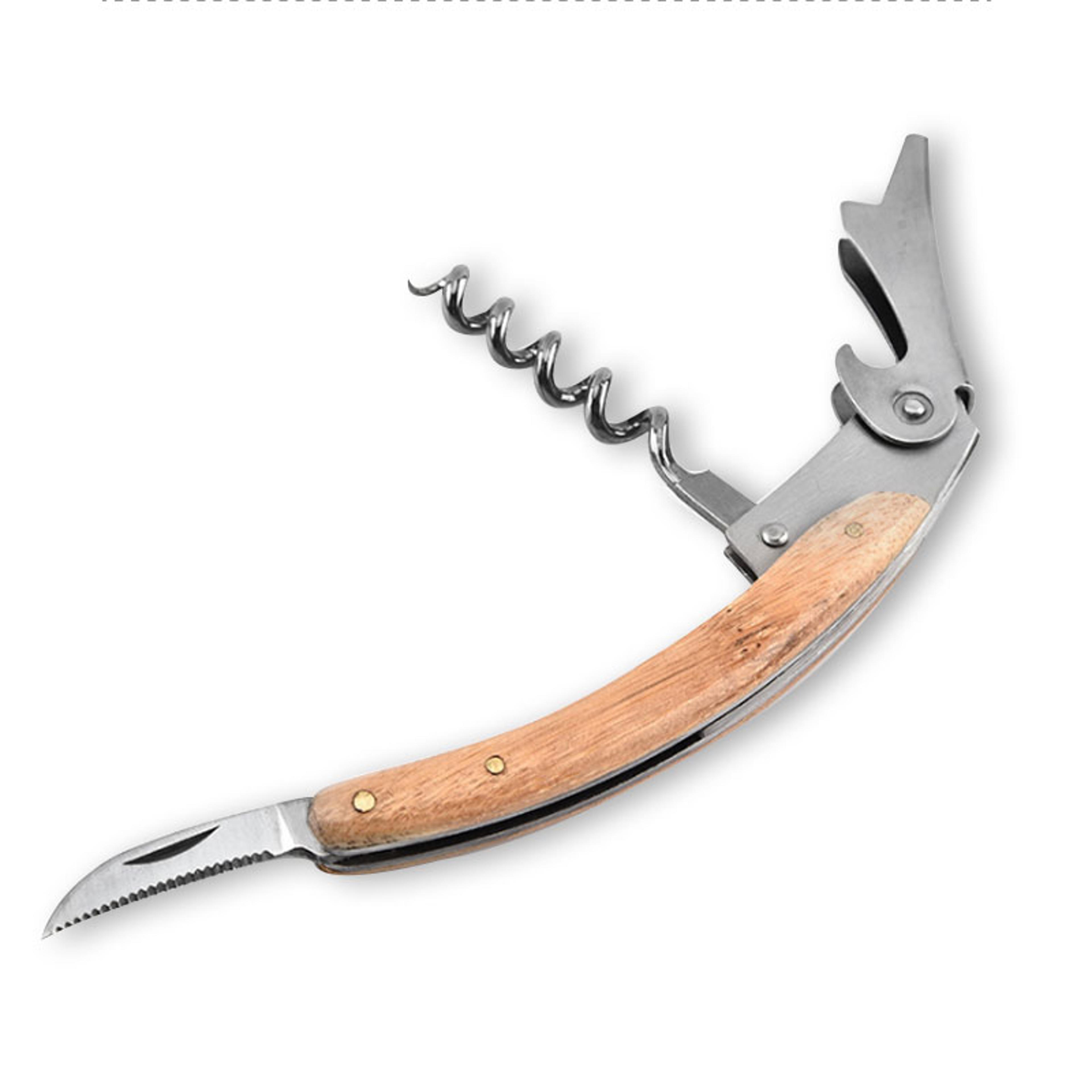 Multifunctional Wine Corkscrew With Wooden Handle Shrimp Head Knife Premium Wine Supplies For Home  4