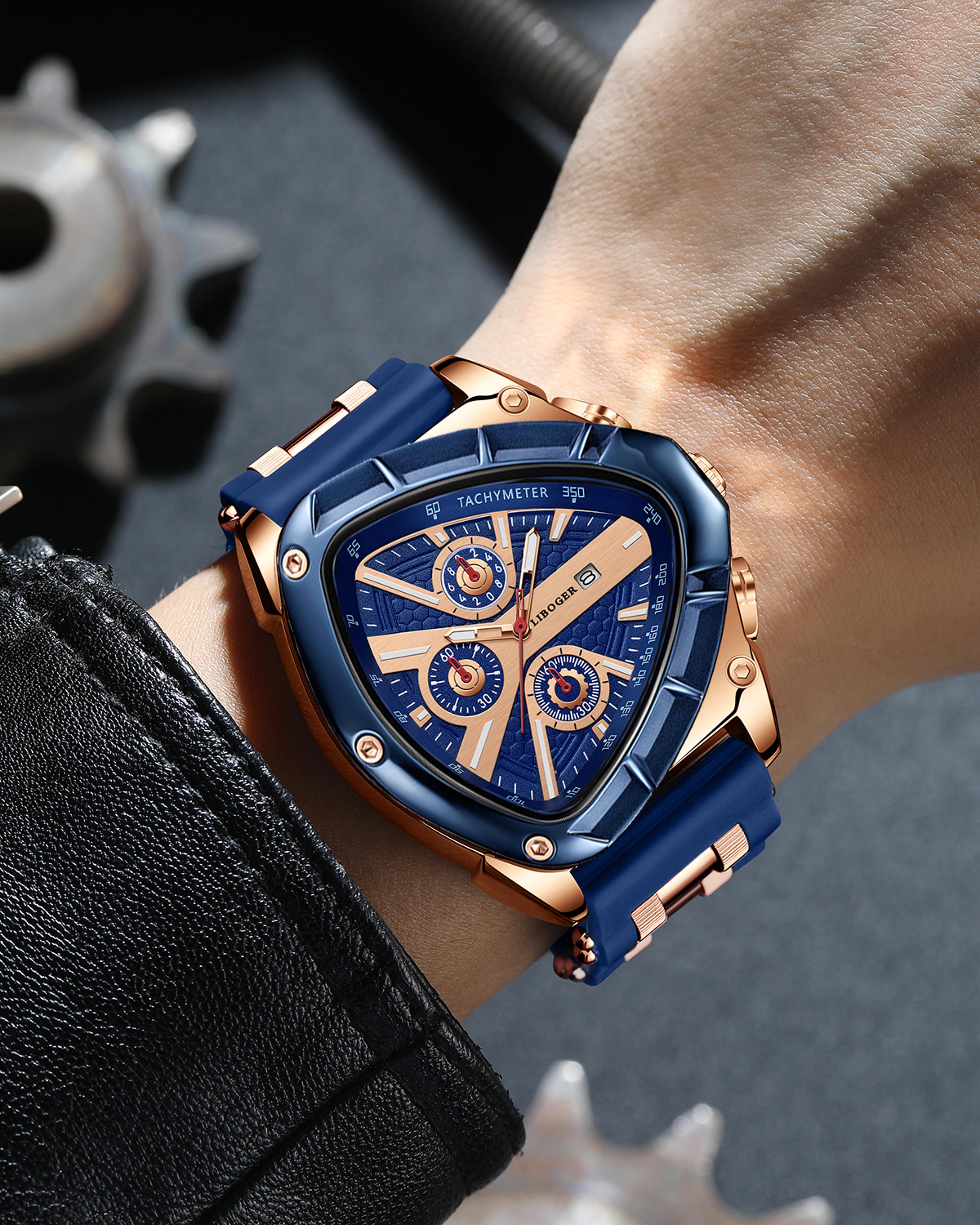 High Quality Silicone Strap Watch Unique Sports Men Auto Date Quartz Wristwatch New Design Gift For 7