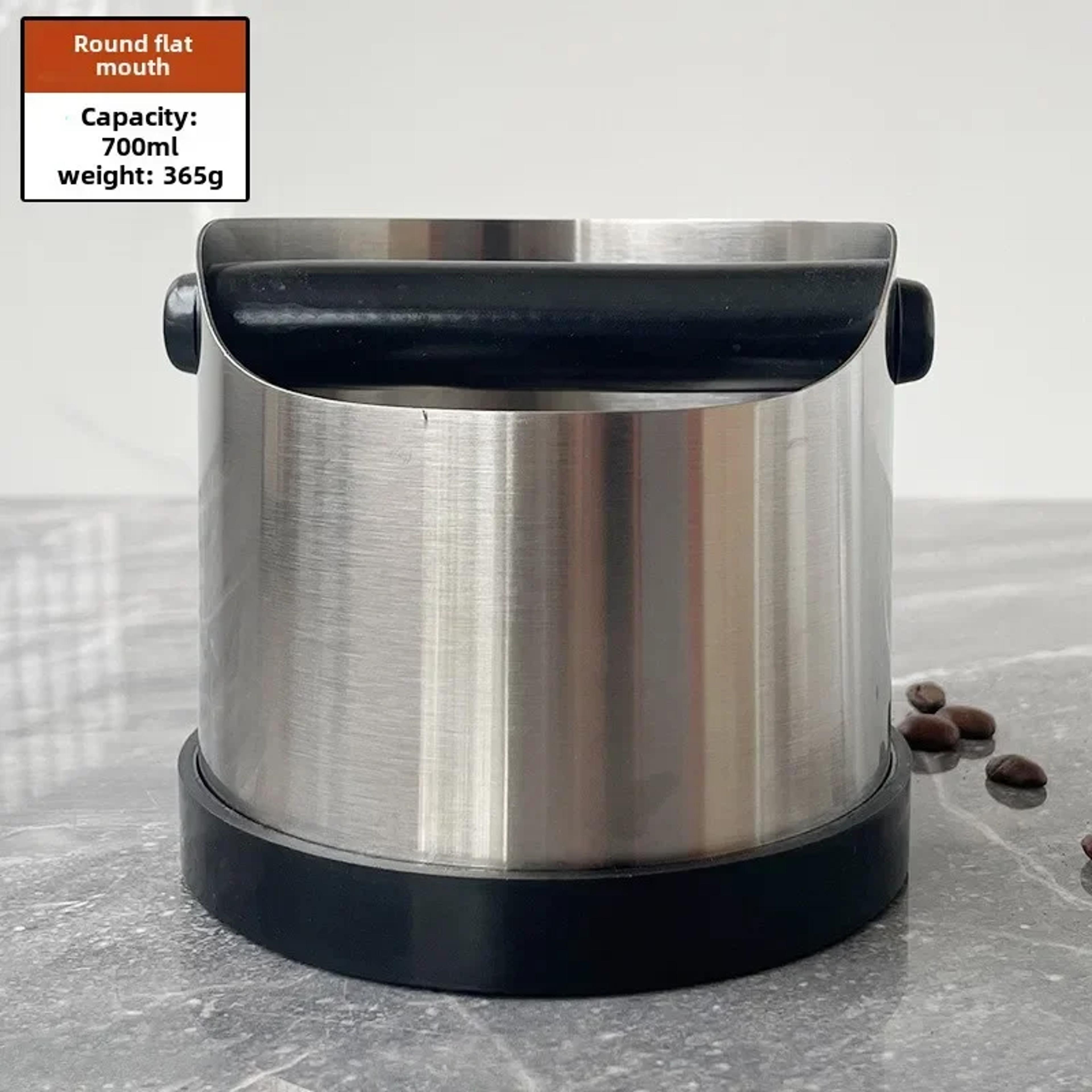 Espresso Coffee Knock Box With NonSlip Rubber Ring Durable Stainless Steel Ground Bin For Effortles 2
