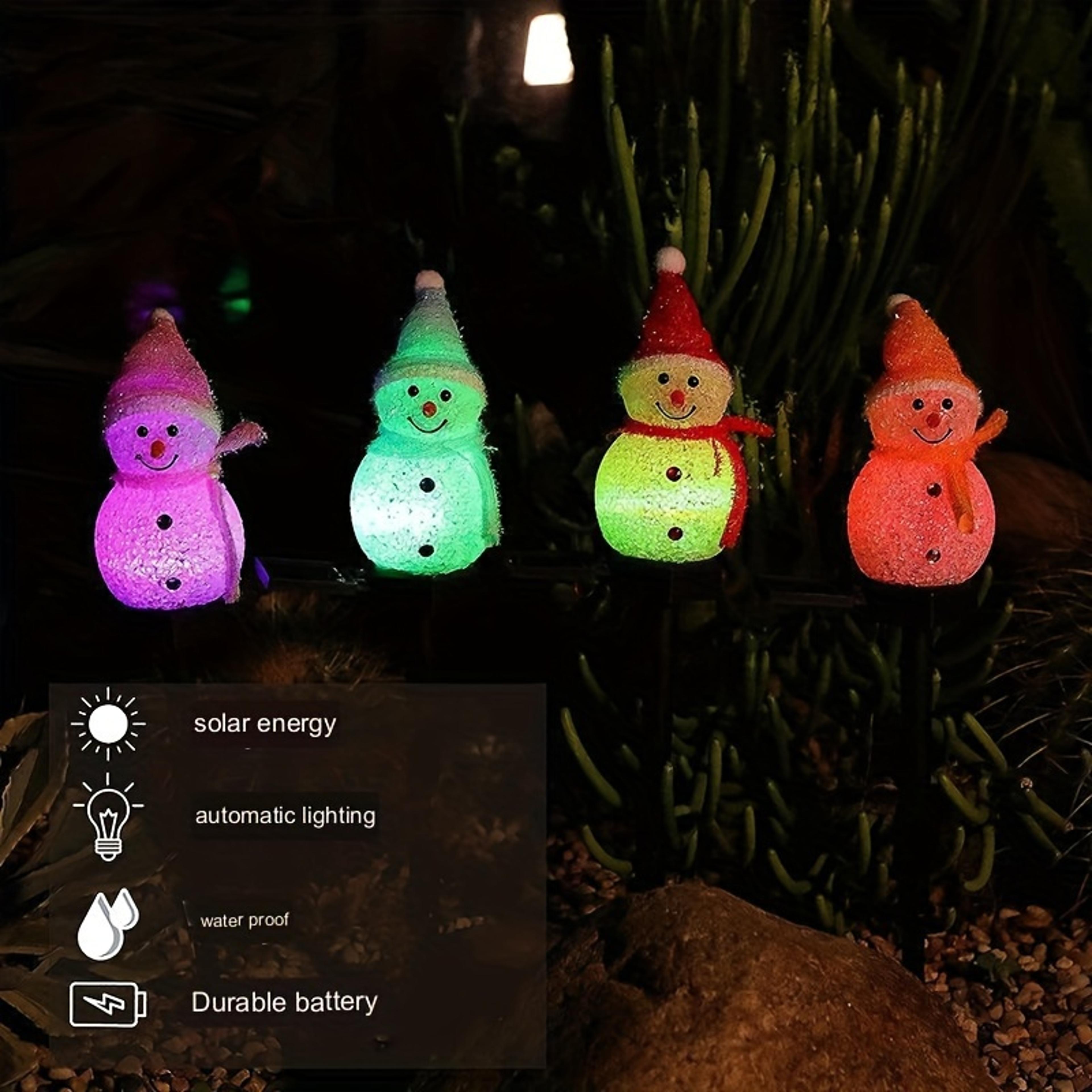 Solar Powered Snowman Lawn Light LED Christmas Solar Garden Decoration Outdoor Decorative Lamp 3