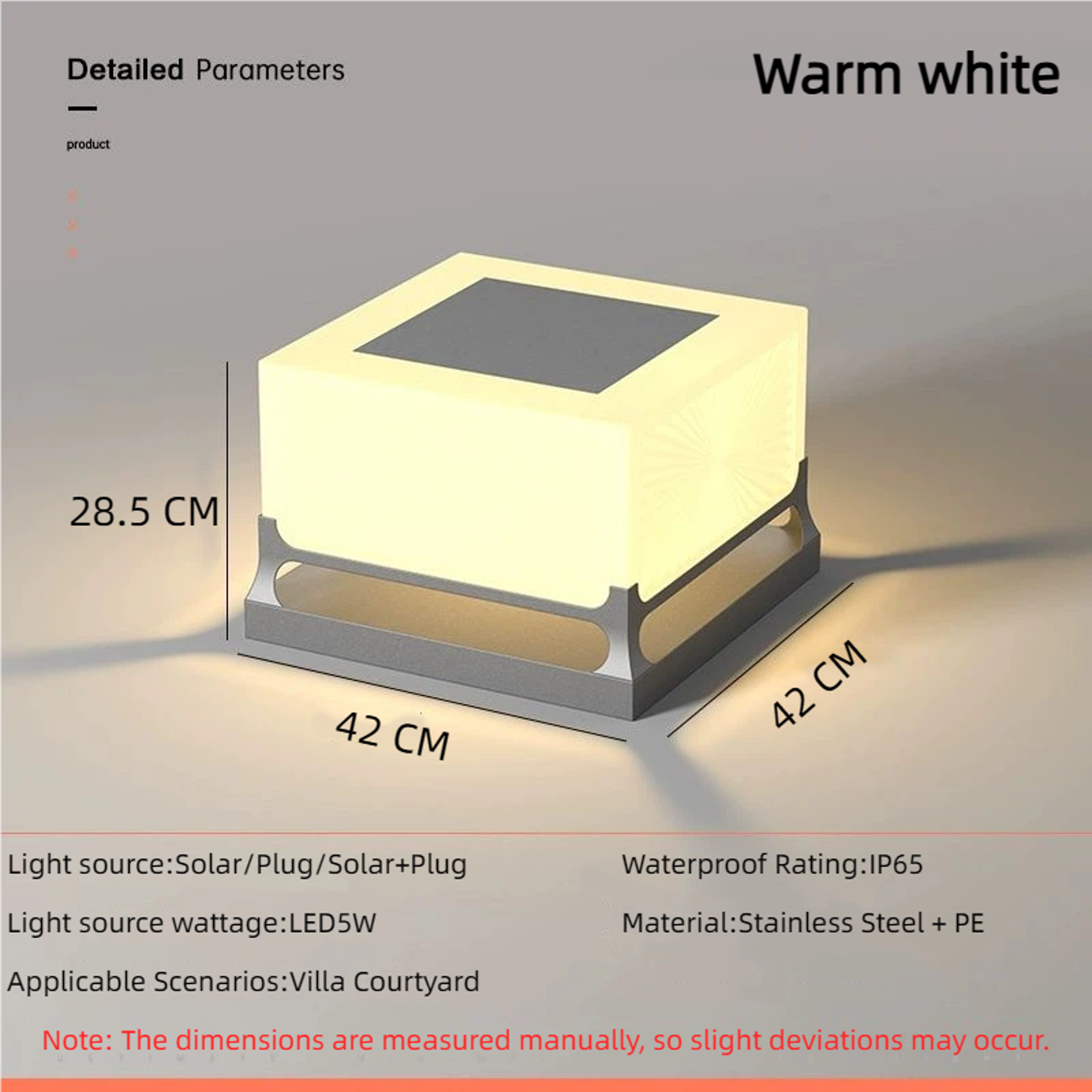 Waterproof Solar Light For Yard Patio Pathway And Door Post Modern Courtyard Pillar Light 8