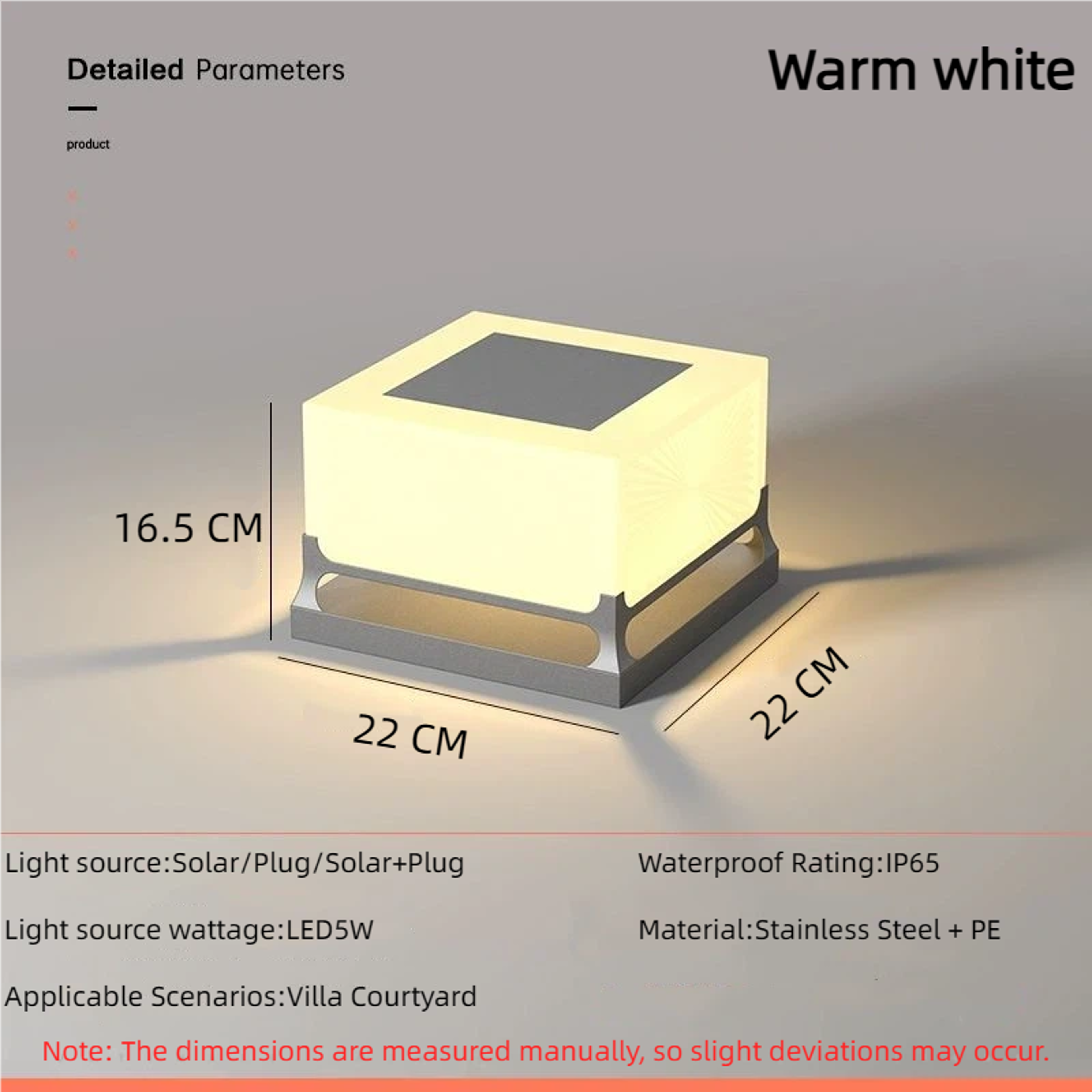 Waterproof Solar Light For Yard Patio Pathway And Door Post Modern Courtyard Pillar Light 6