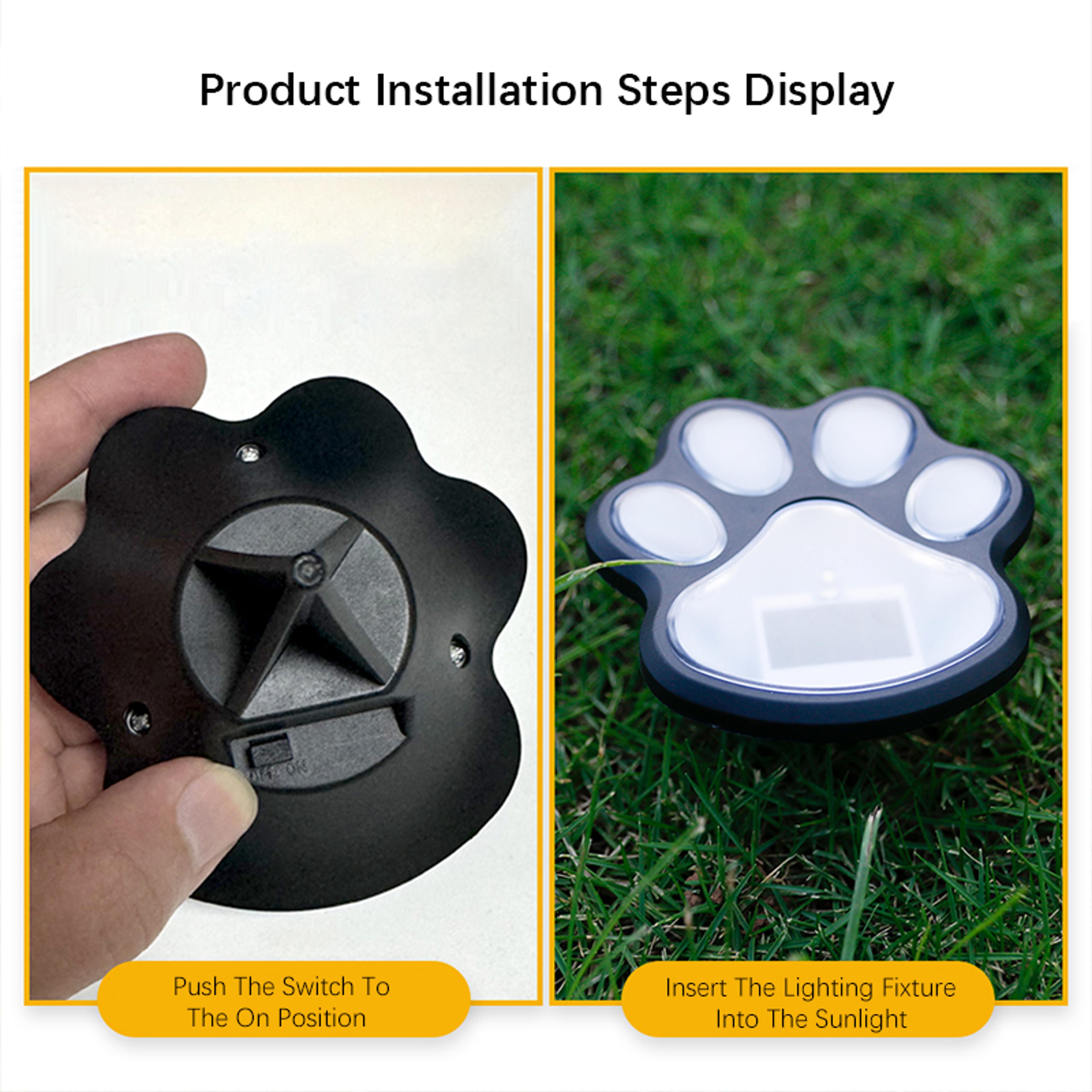 LED Energy Saving Lawn Lamp Dog Claw Solar Outdoor Light For Garden Patio And Stairway Decor 3