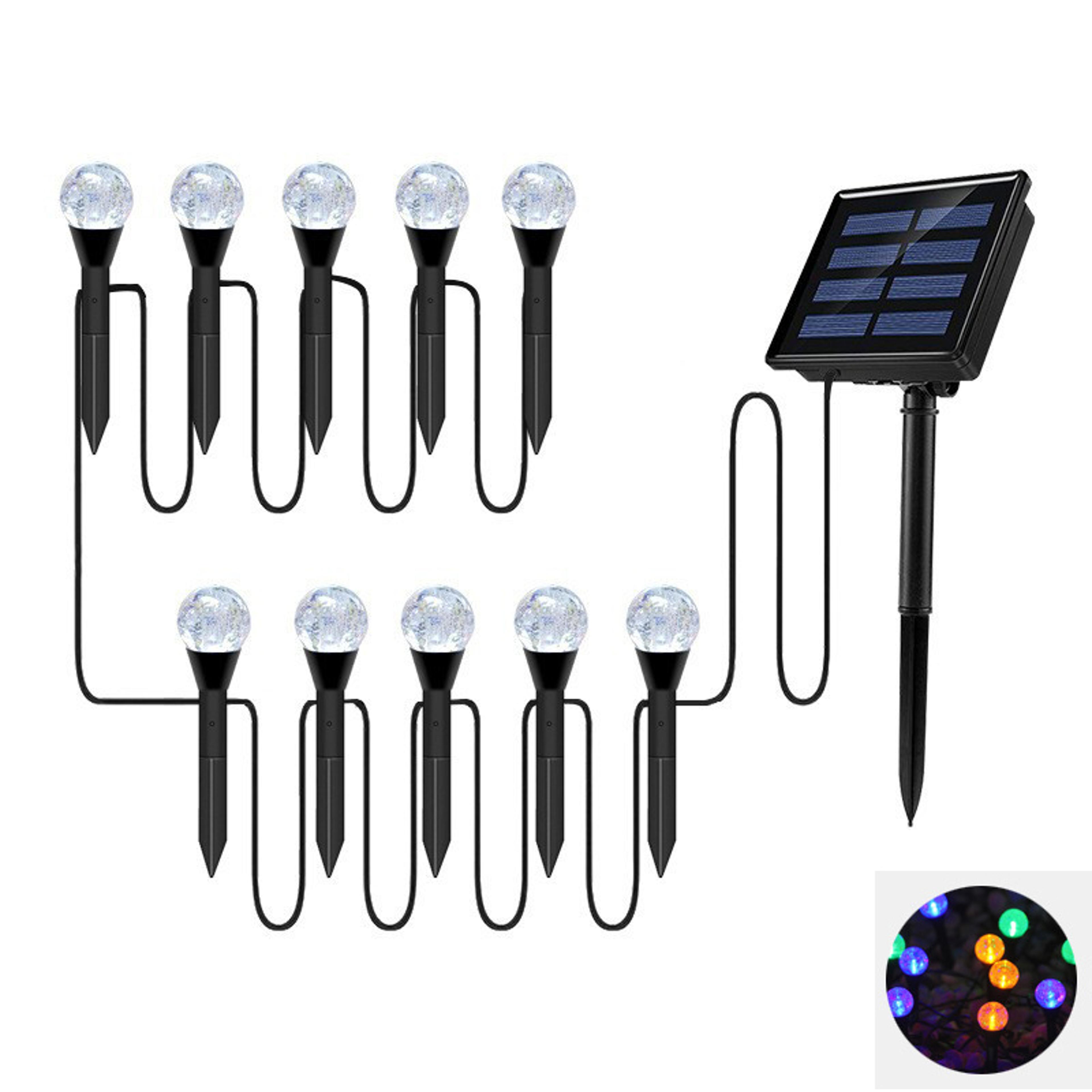 RGB LED Solar Lights For Outdoor Garden Spherical Bubble Ball Lights With Light Modes For Pathway A 6