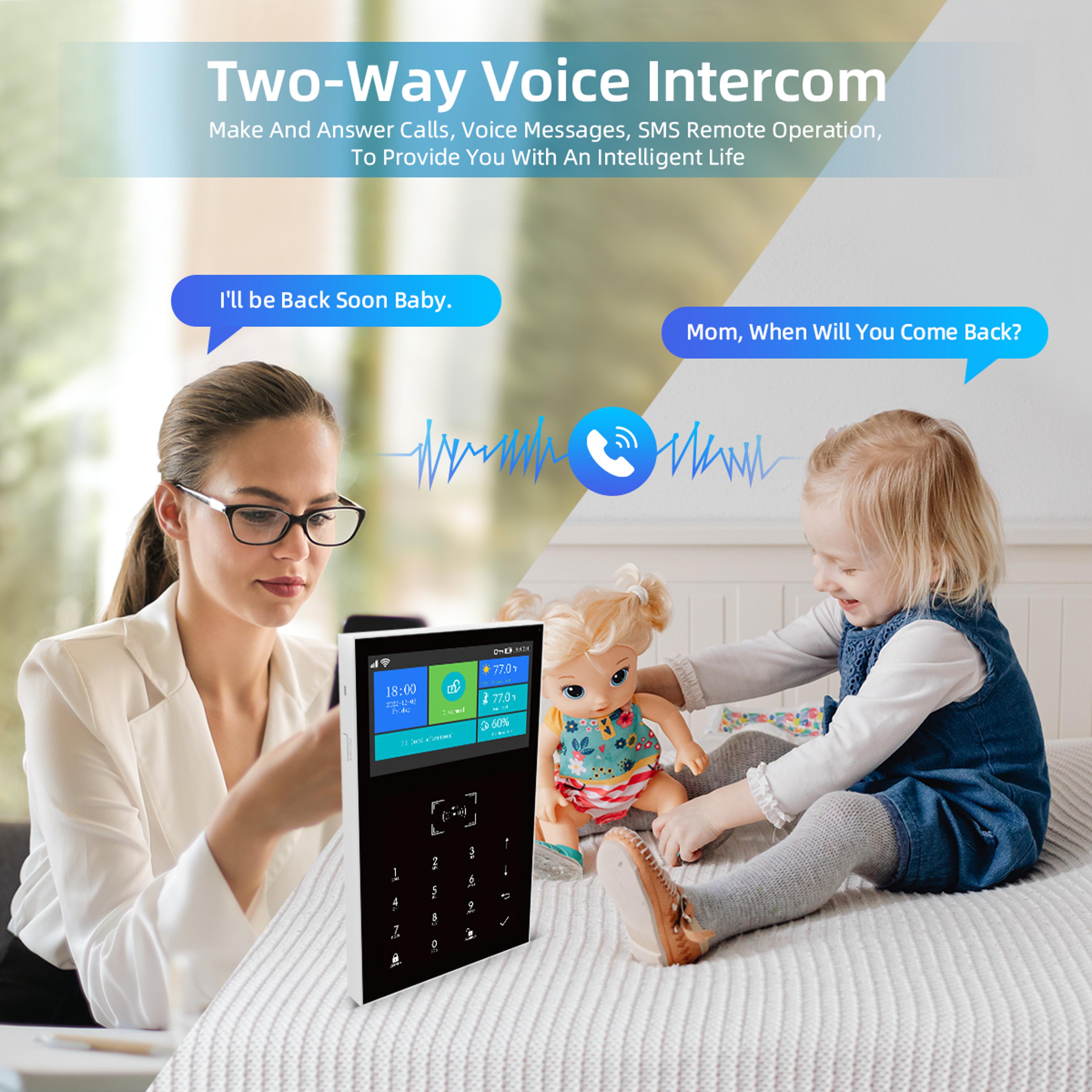 Wifi GSM Alarm System For Home 43inch Touchscreen Tuya Smart App Control Temperature Display 4