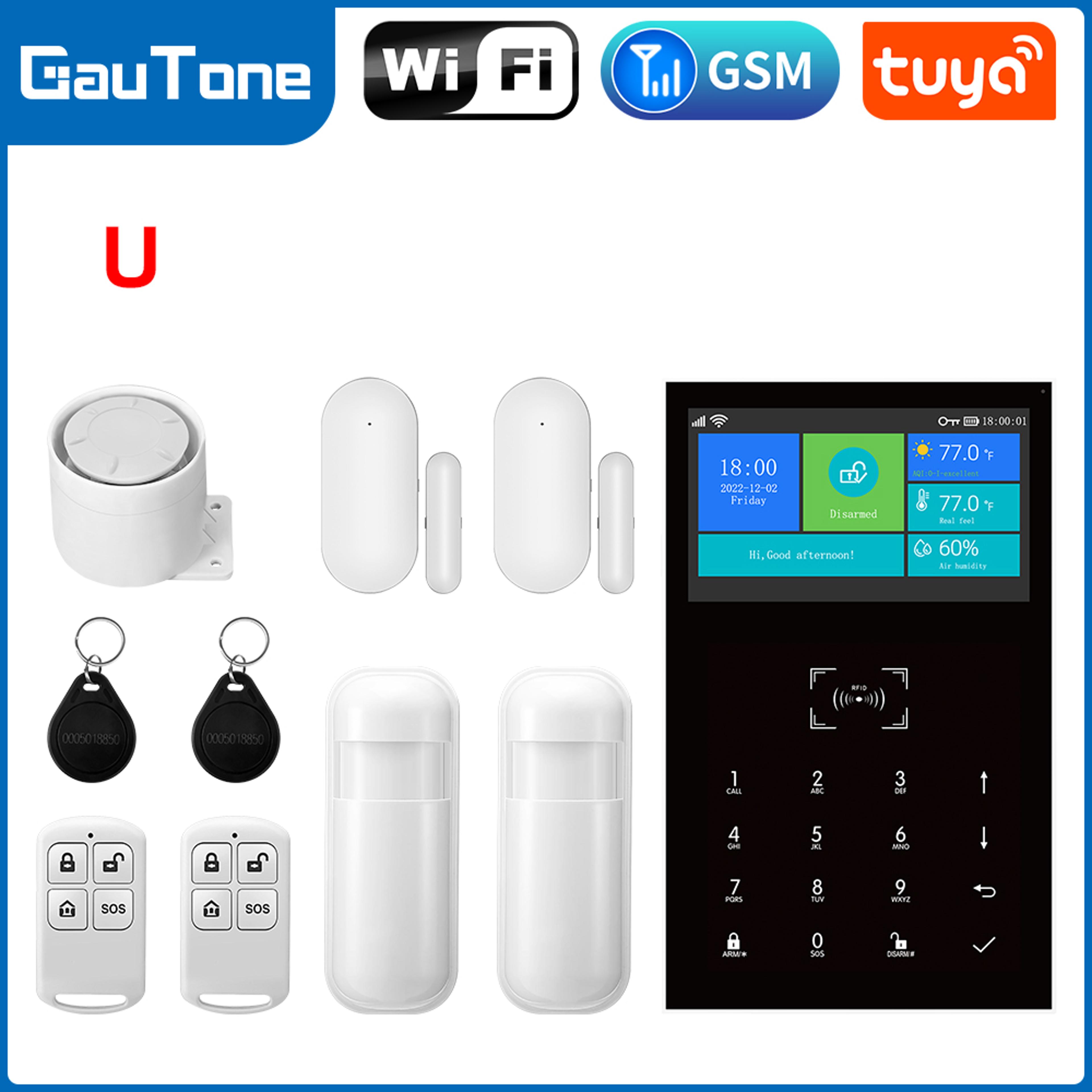Wifi GSM Alarm System For Home 43inch Touchscreen Tuya Smart App Control Temperature Display 6