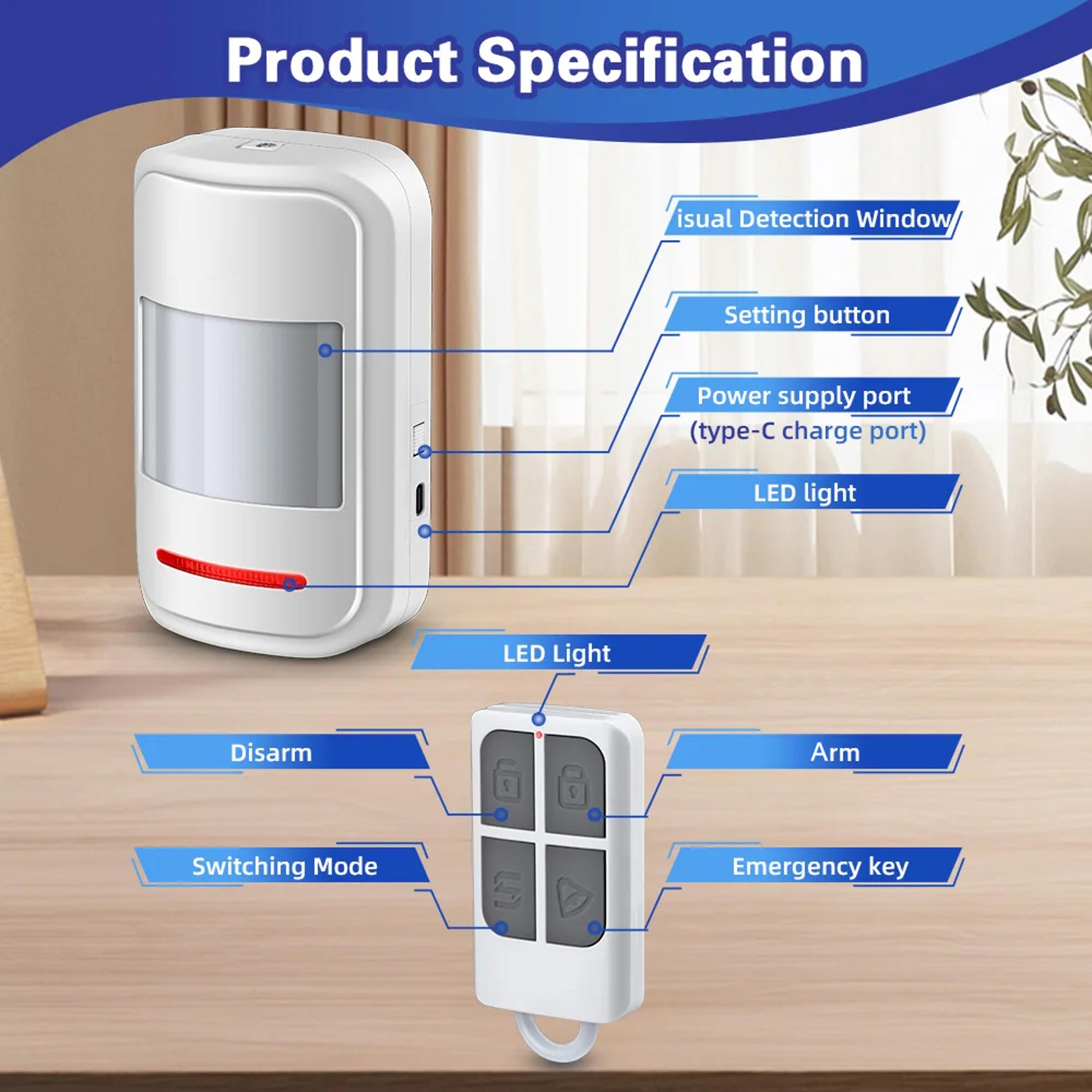 PIR Motion Sensor Infrared Detector Human Body Movement Alarm Modes  Welcome Security Remote Contro