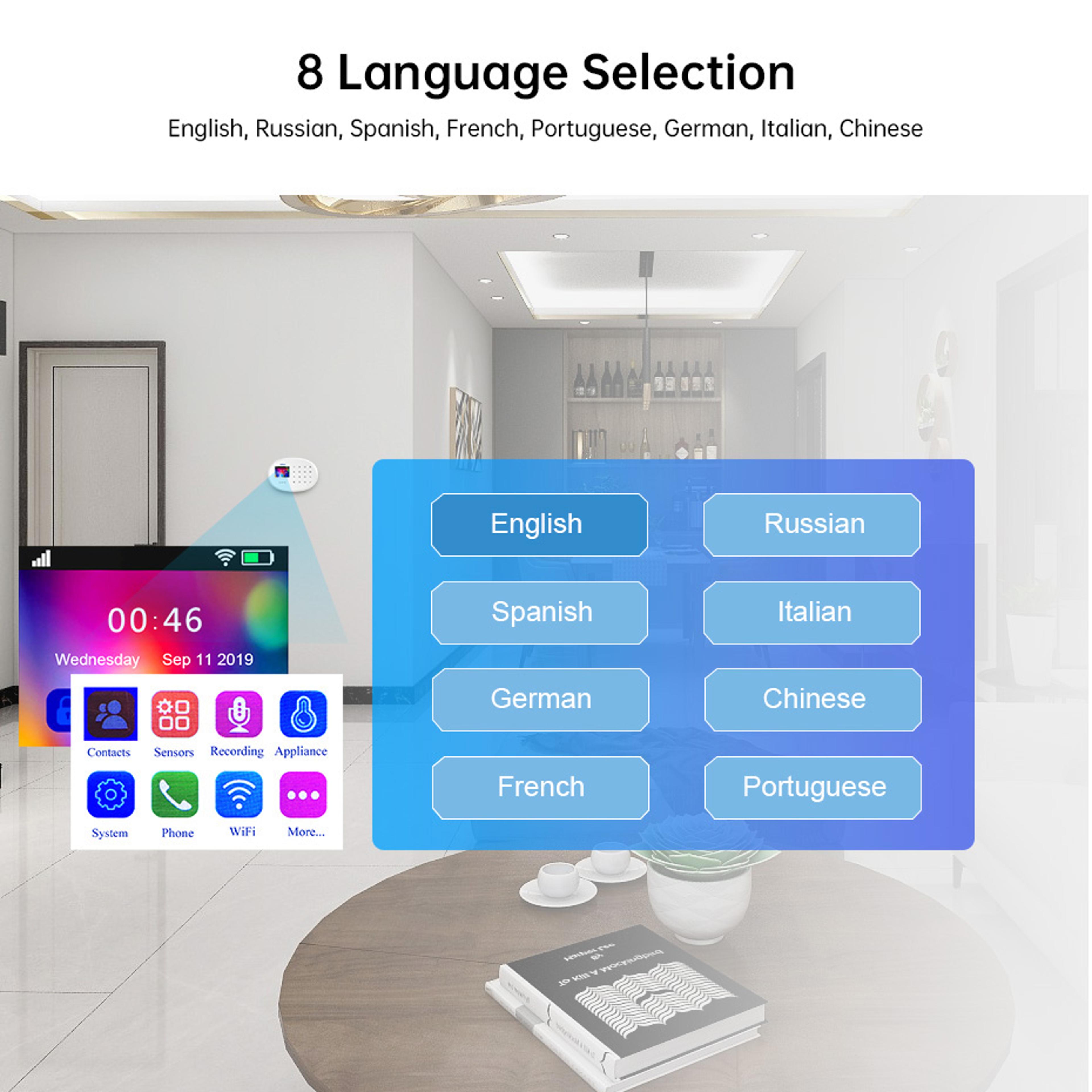 WIFI GSM Home Security Protection Alarm System Kit  Tuya Smart Alexa Support Motion Detector 5