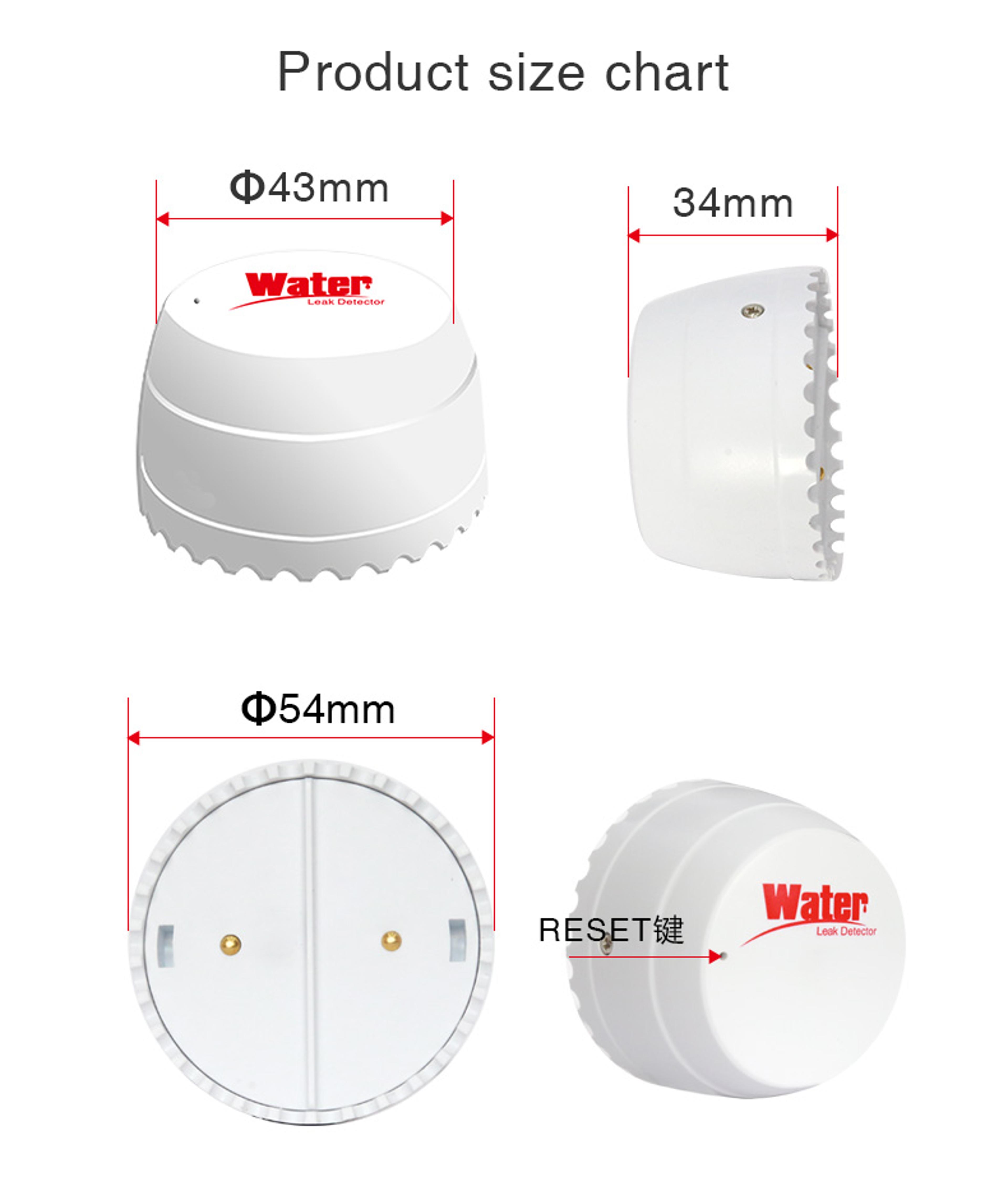 Smart Life APP WiFi Water Leak Detector Flood Sensor With Remote Monitoring Tuya Overflow Security 5