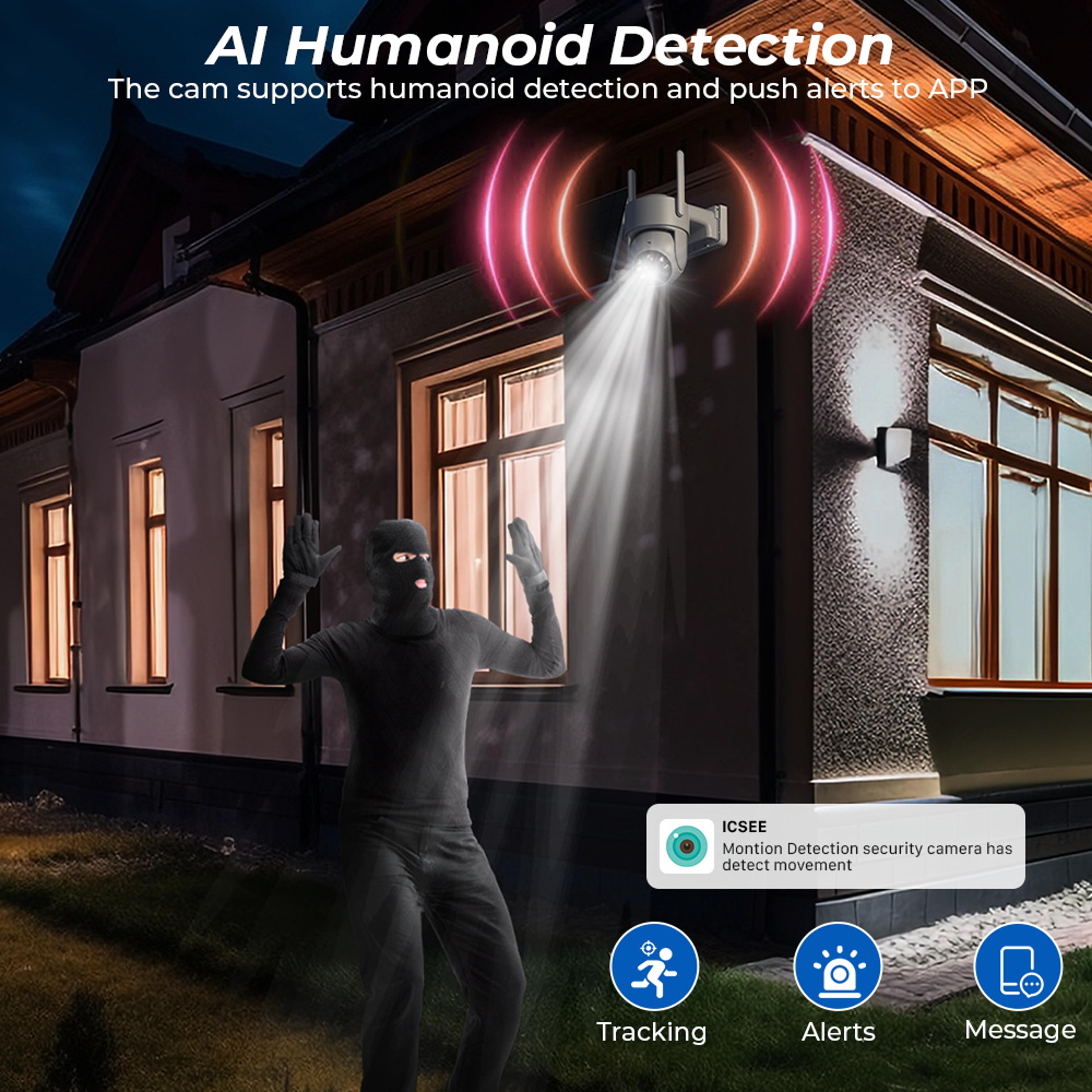 Outdoor WiFi PTZ Camera HD Wireless Solar IP Camera Builtin Battery Long Time Standby 5