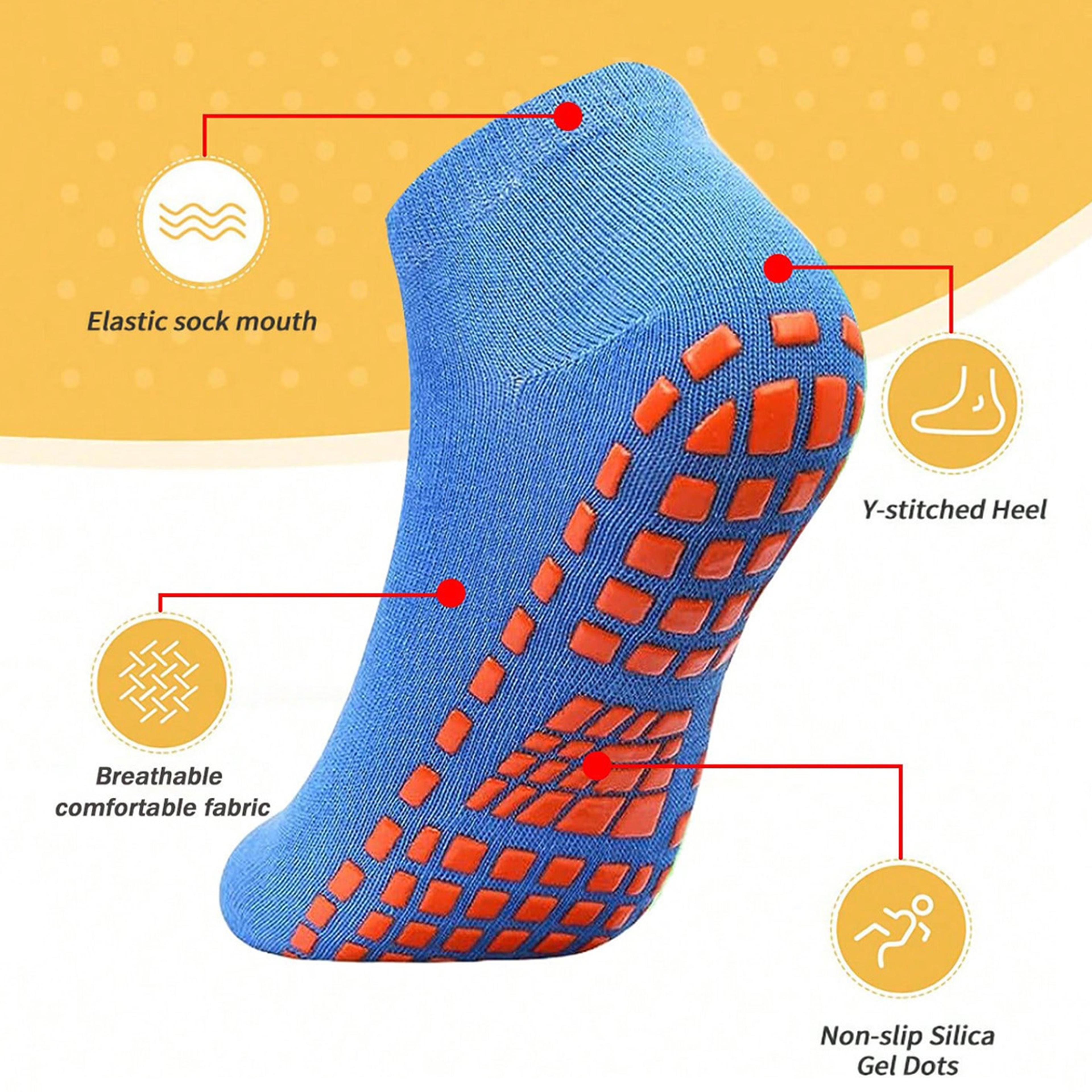 Non Slip Silicone Grip Socks For Women And Men Indoor Sports Yoga Pilates Hospital Trampoline 0