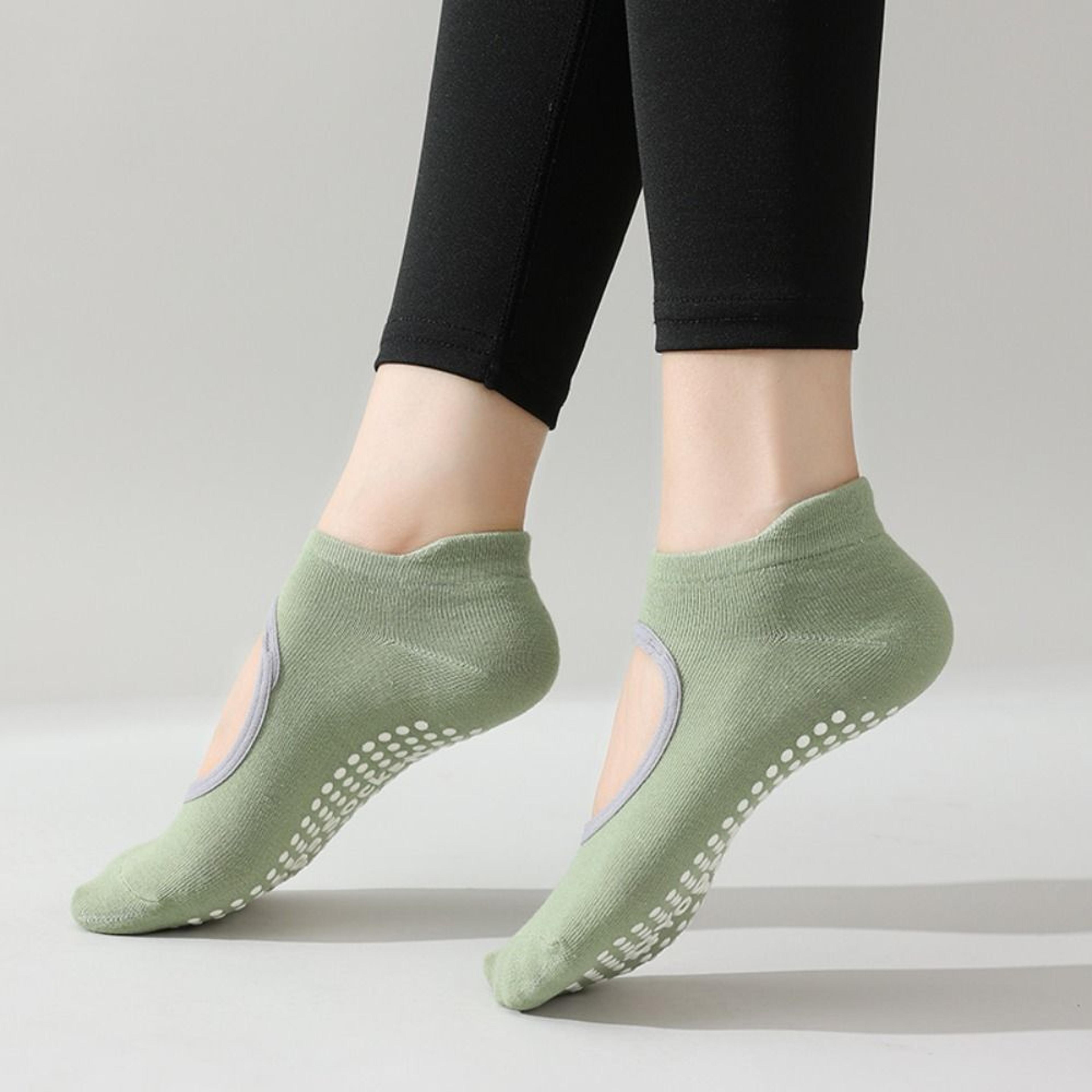 Breathable Sports Socks For Women Professional NonSlip Yoga Socks Backless Pilates Elastic Socks 5
