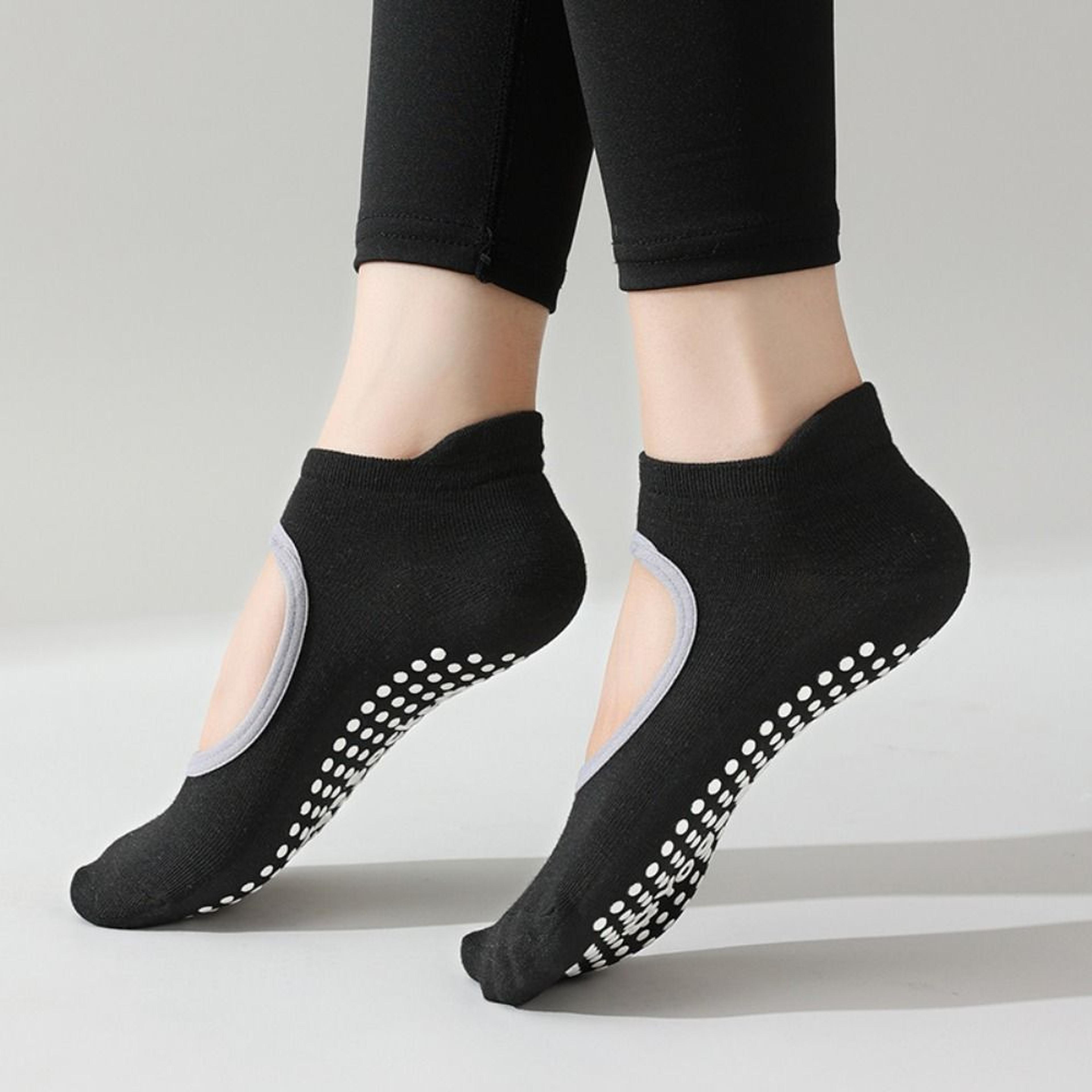 Breathable Sports Socks For Women Professional NonSlip Yoga Socks Backless Pilates Elastic Socks 7
