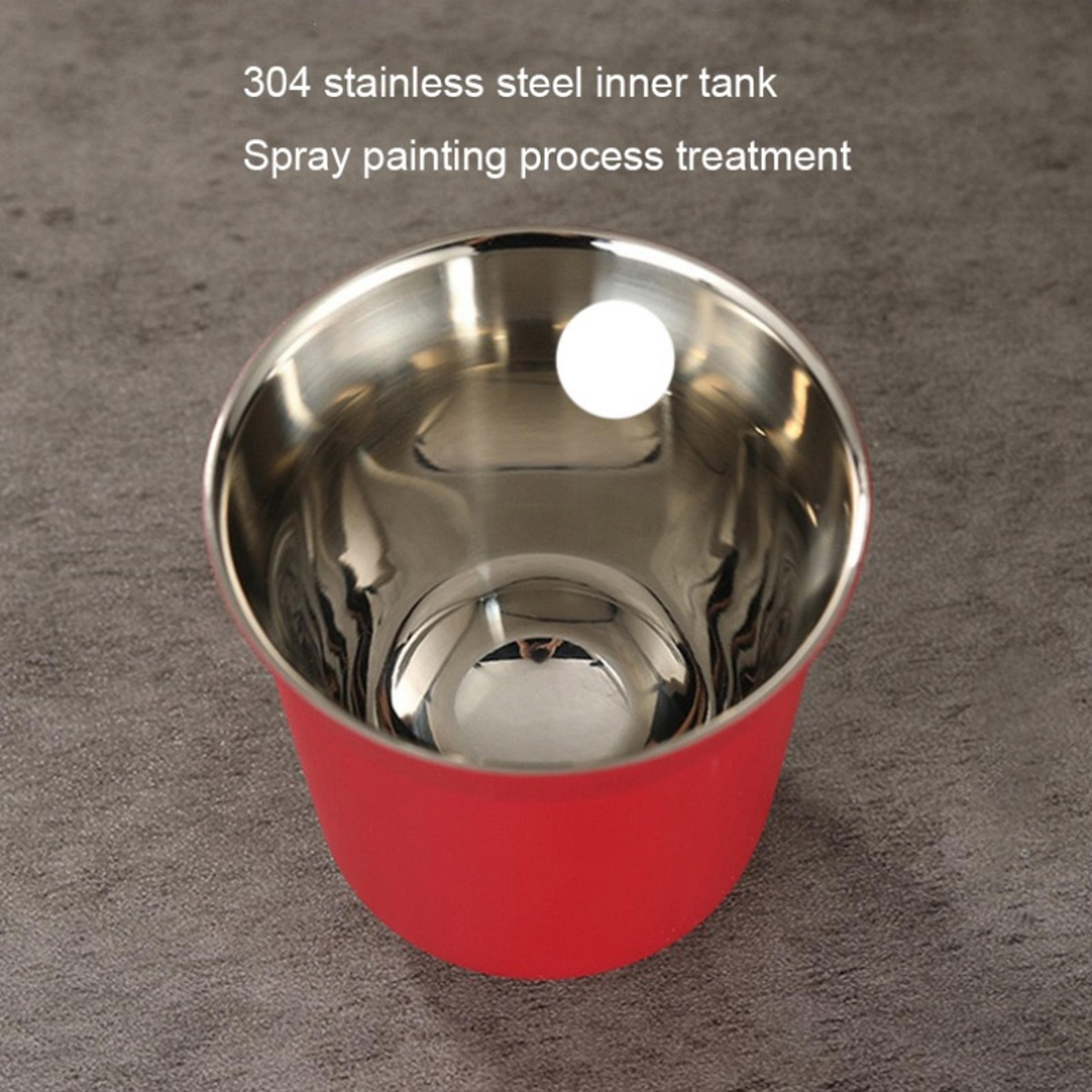 Solid Color Water Cup Summer New Simple Flat Bottom Cup Stainless Steel Doublelayer Tank Capsule Co 5
