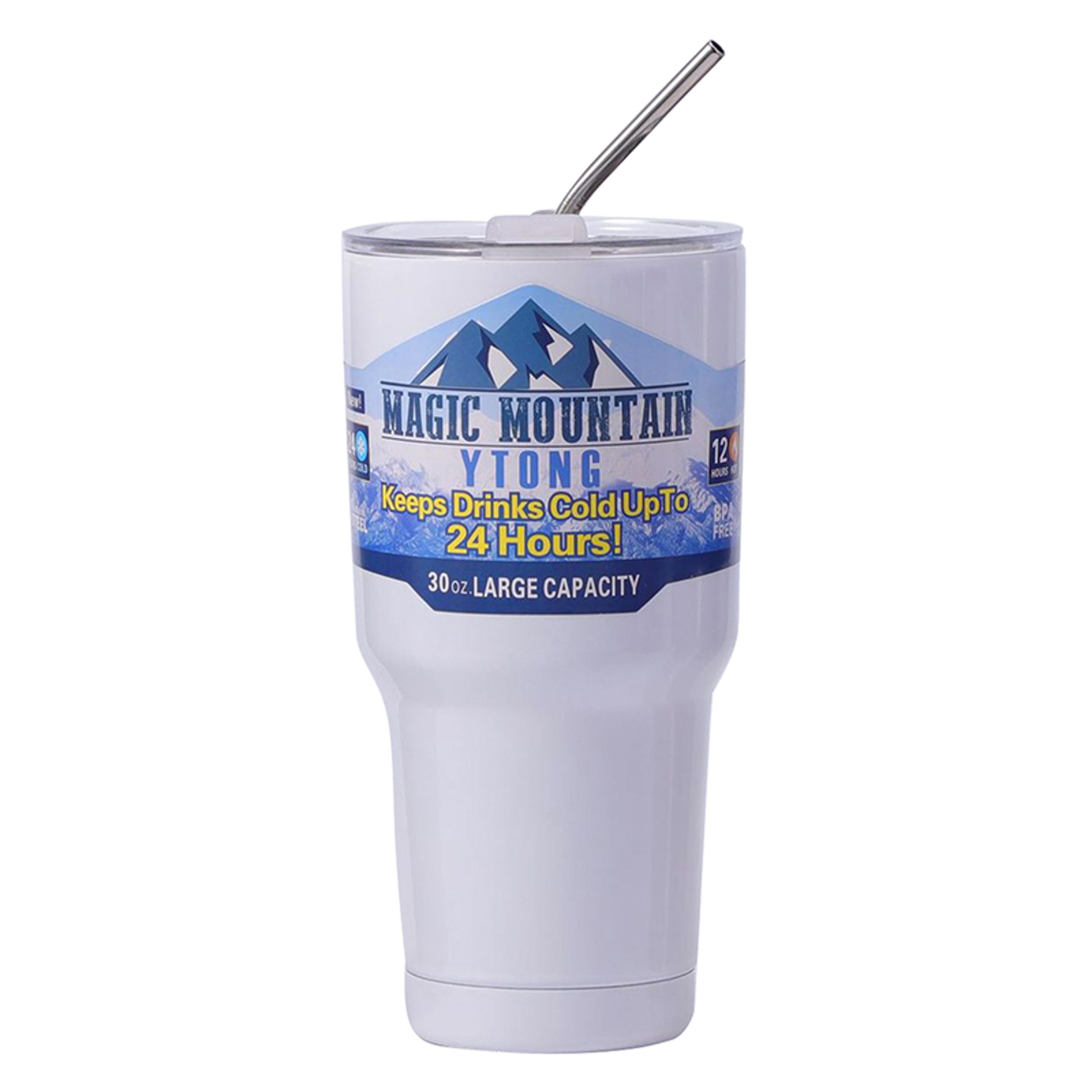 Thermos Cup With Straw Magic Stainless Steel Freeze Insulated Bottle Car Travel Mountain Cup 2