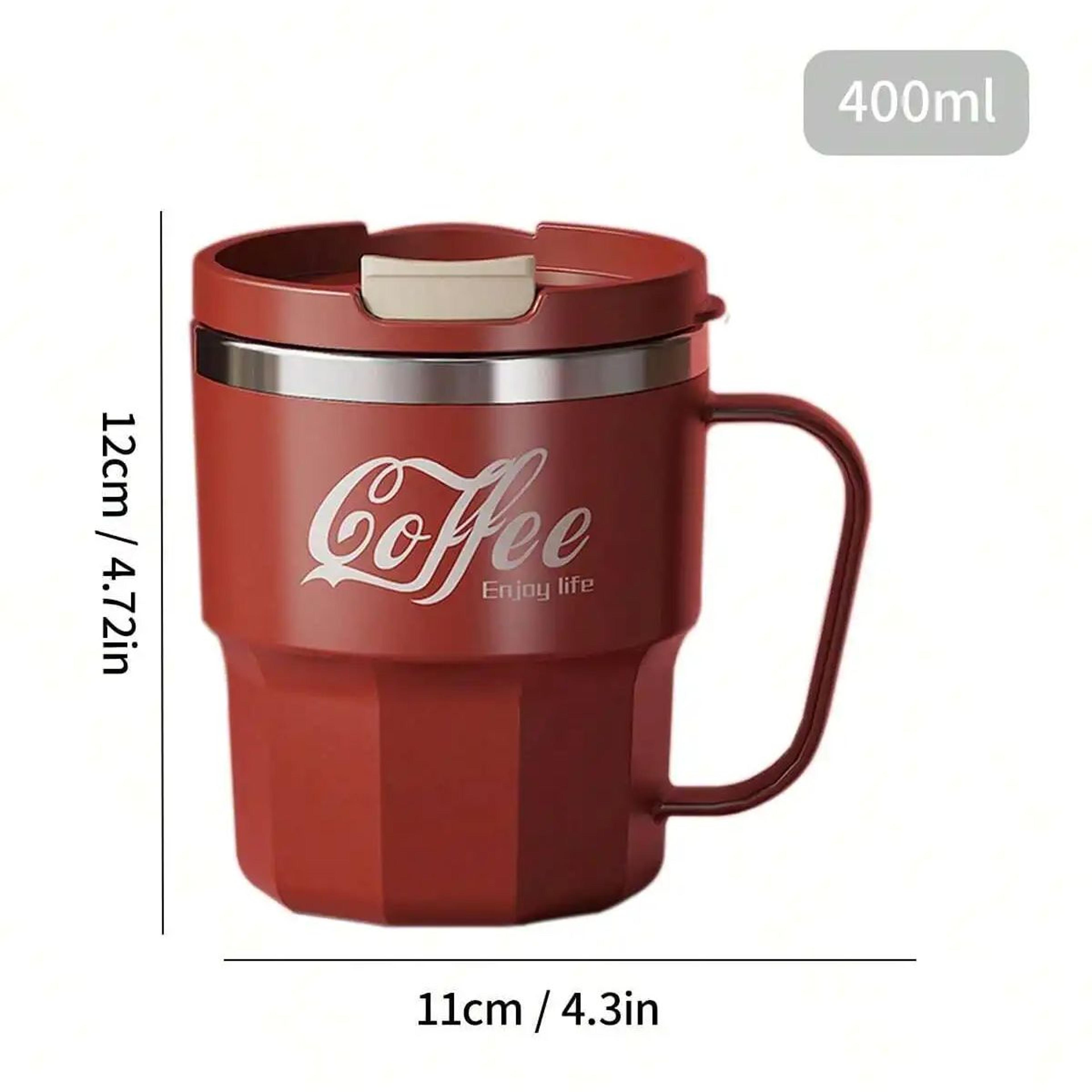 Insulated Coffee Mug Stainless Steel Drinkware With Lid  Handle Double Layer Reusable Coffee Cup Fo 6