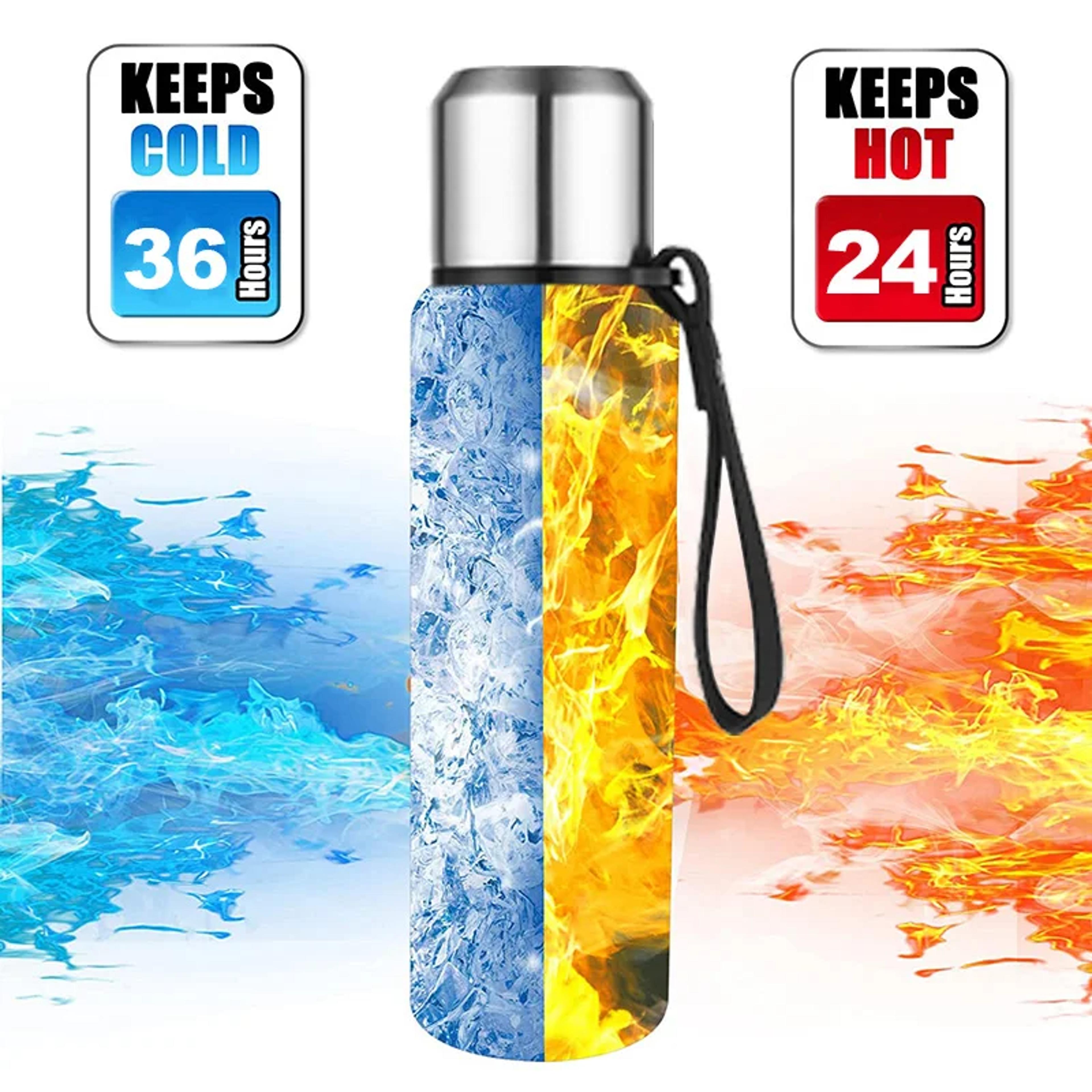Large Capacity Vacuum Flask Insulated Tumbler With Rope Stainless Steel Thermos Bottle For Tea Drin