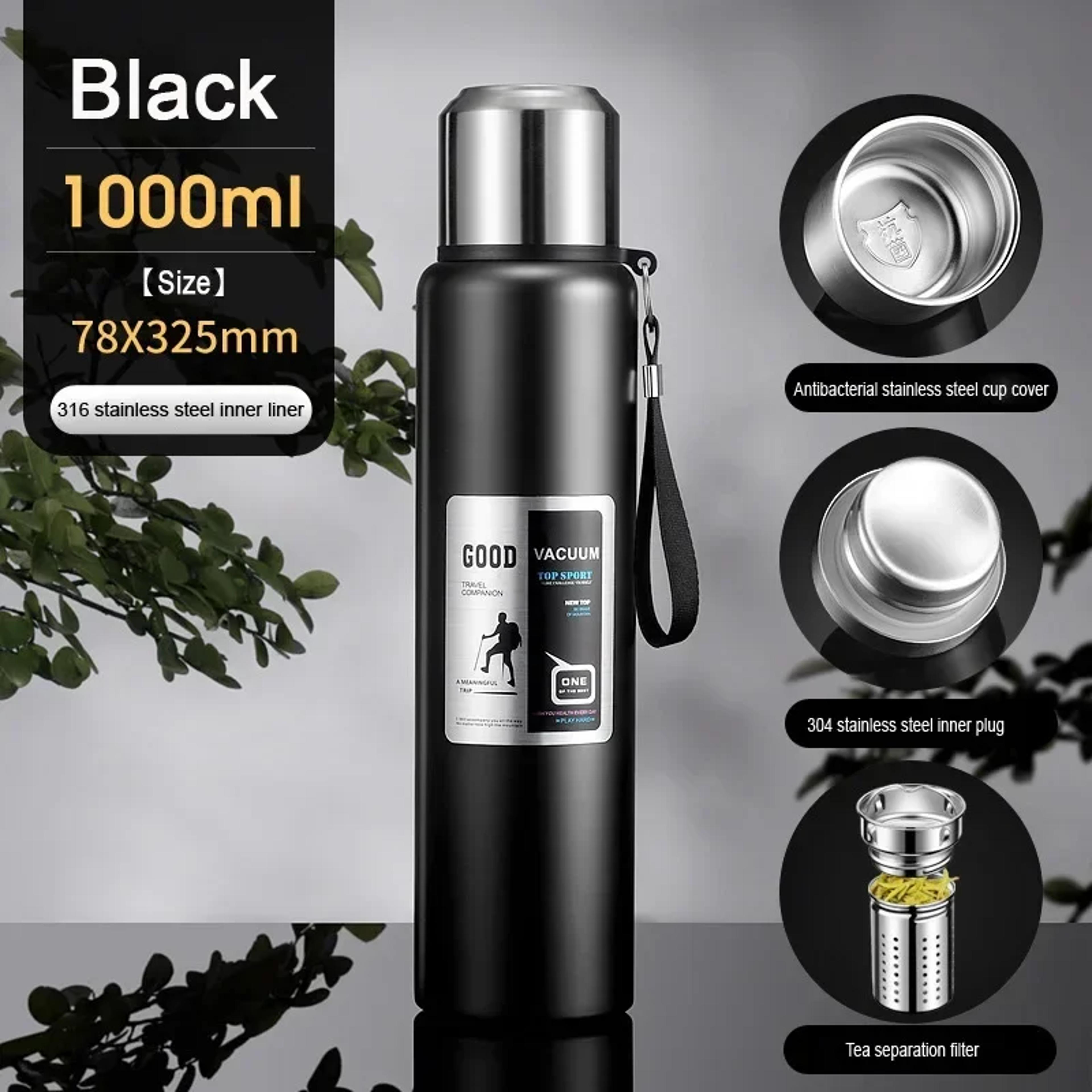 Stainless Steel Insulated Travel Mug Large Capacity Cold Thermal Thermos Tea Coffee Water Bottle In 8