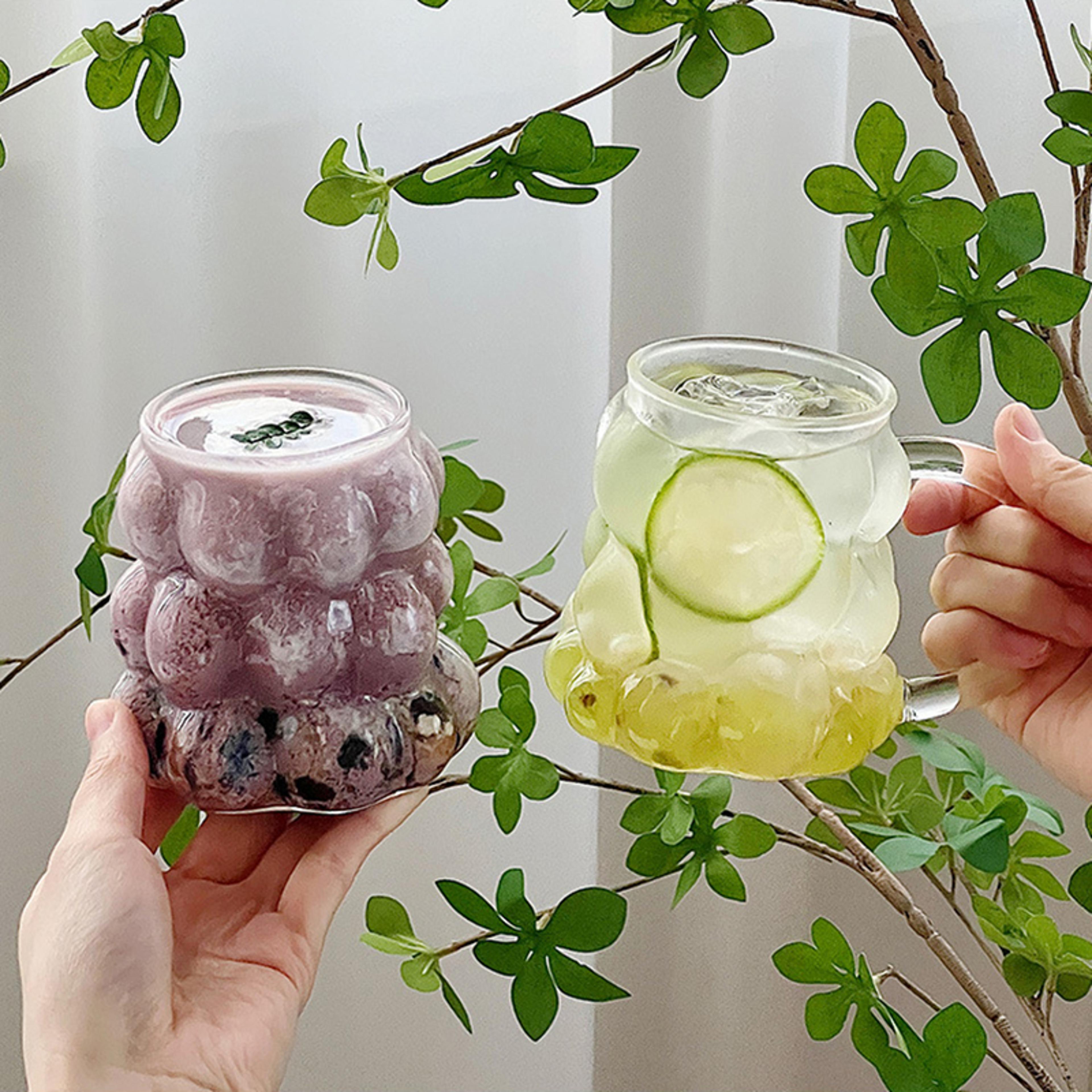 Transparent Juice Milk Coffee Mug Glass Cup Heatresistant TumblerRose Glass Cup Drinkware 3