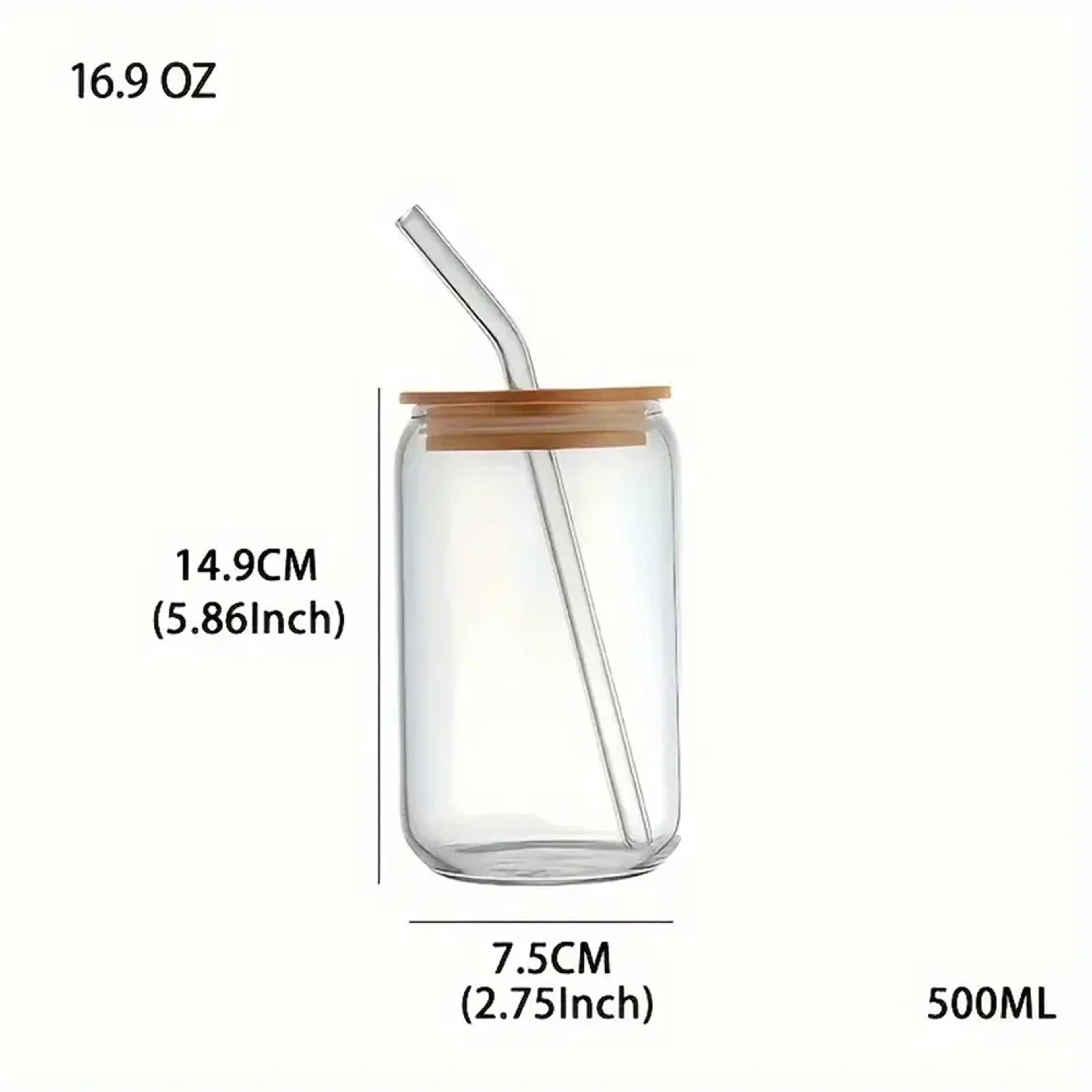Cherry Bow Glass Tumbler Mason Jar Style Water Bottle With Lid Straw For Iced Coffee Juice 6