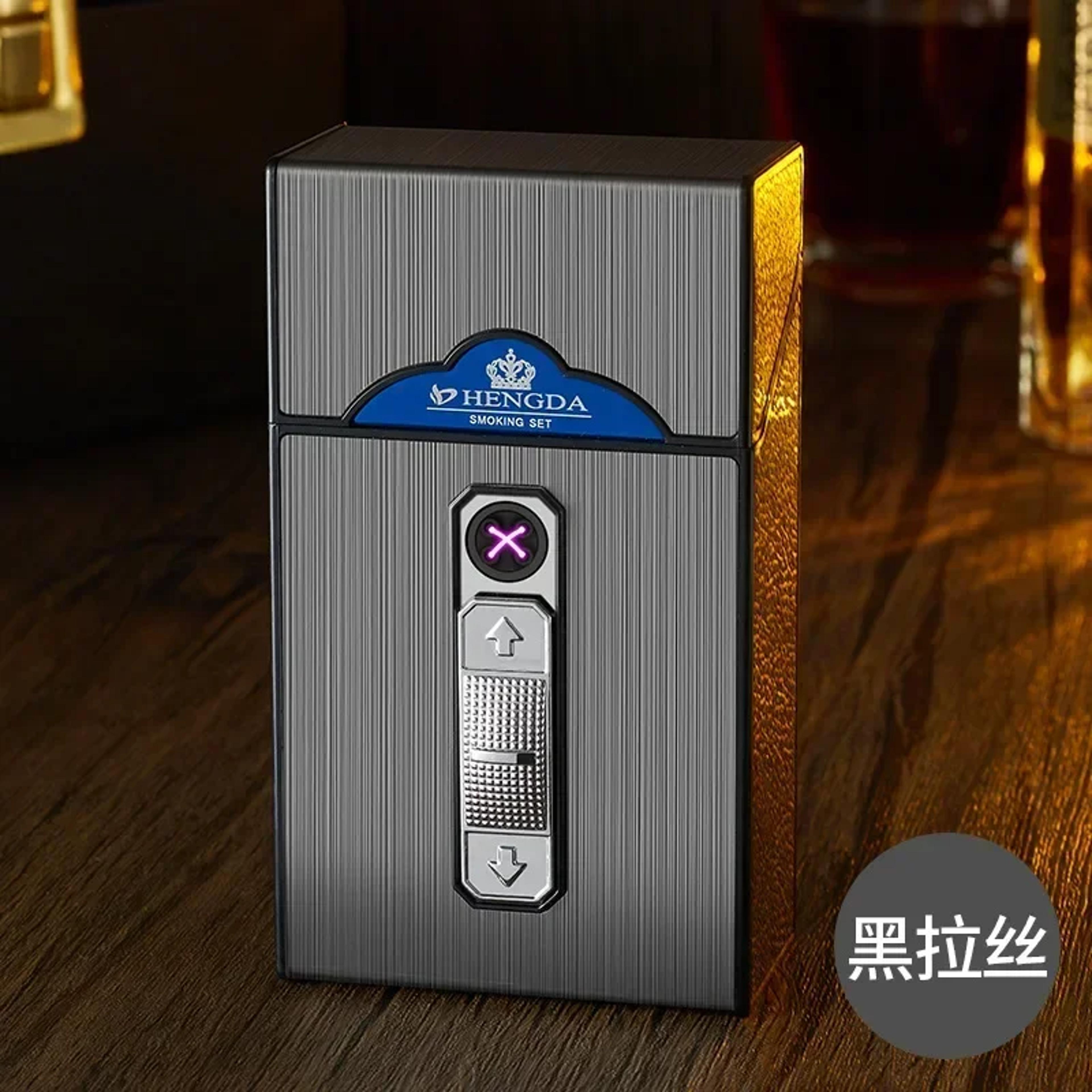 Waterproof Moisture Resistant Cigarette Case Thick Double Arc Pulse USB Charging Lighter For Outdoo
