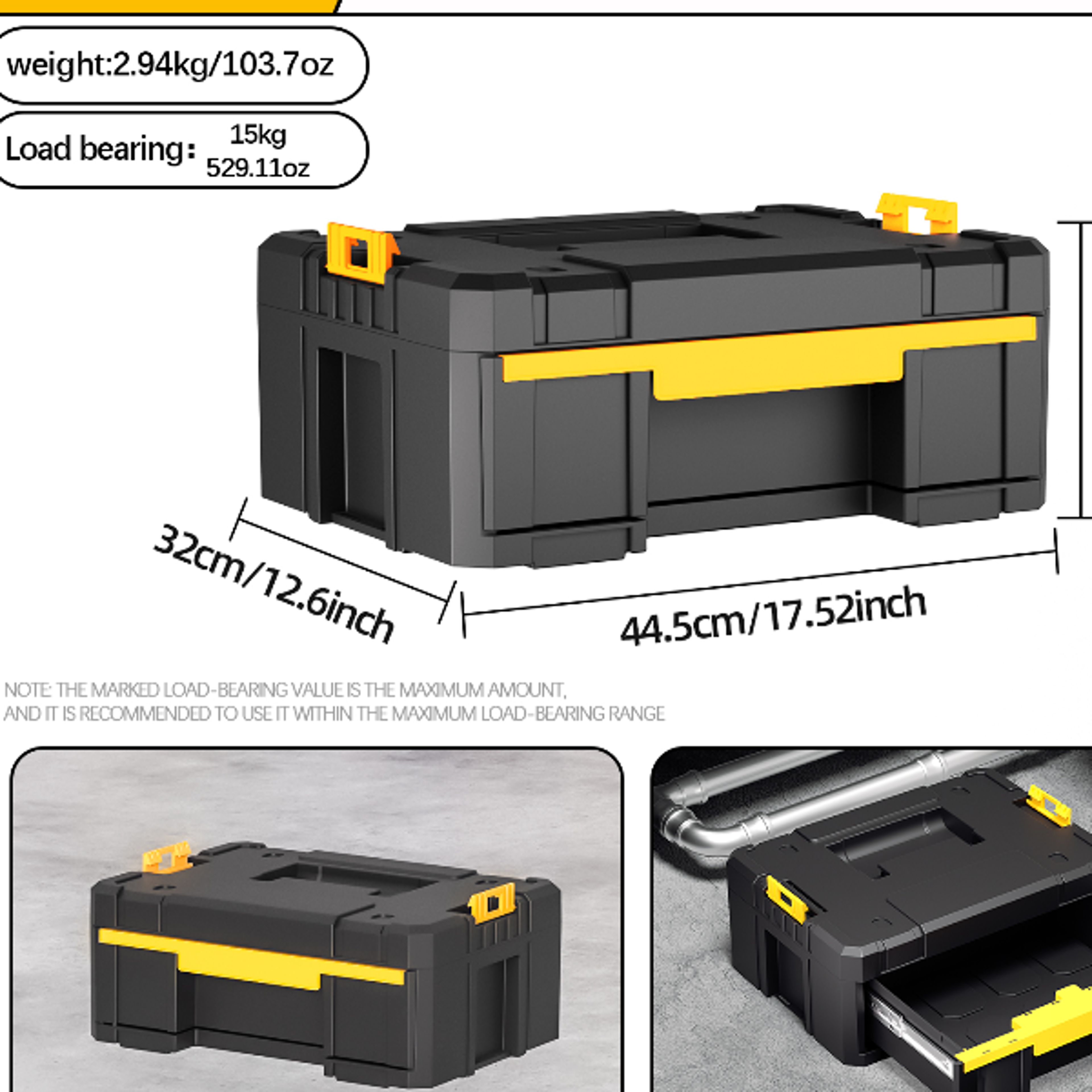 Portable Combo Toolbox With Wheels Stackable Modular Combo Set Easy Mobility SpaceSaving ToolBox 6