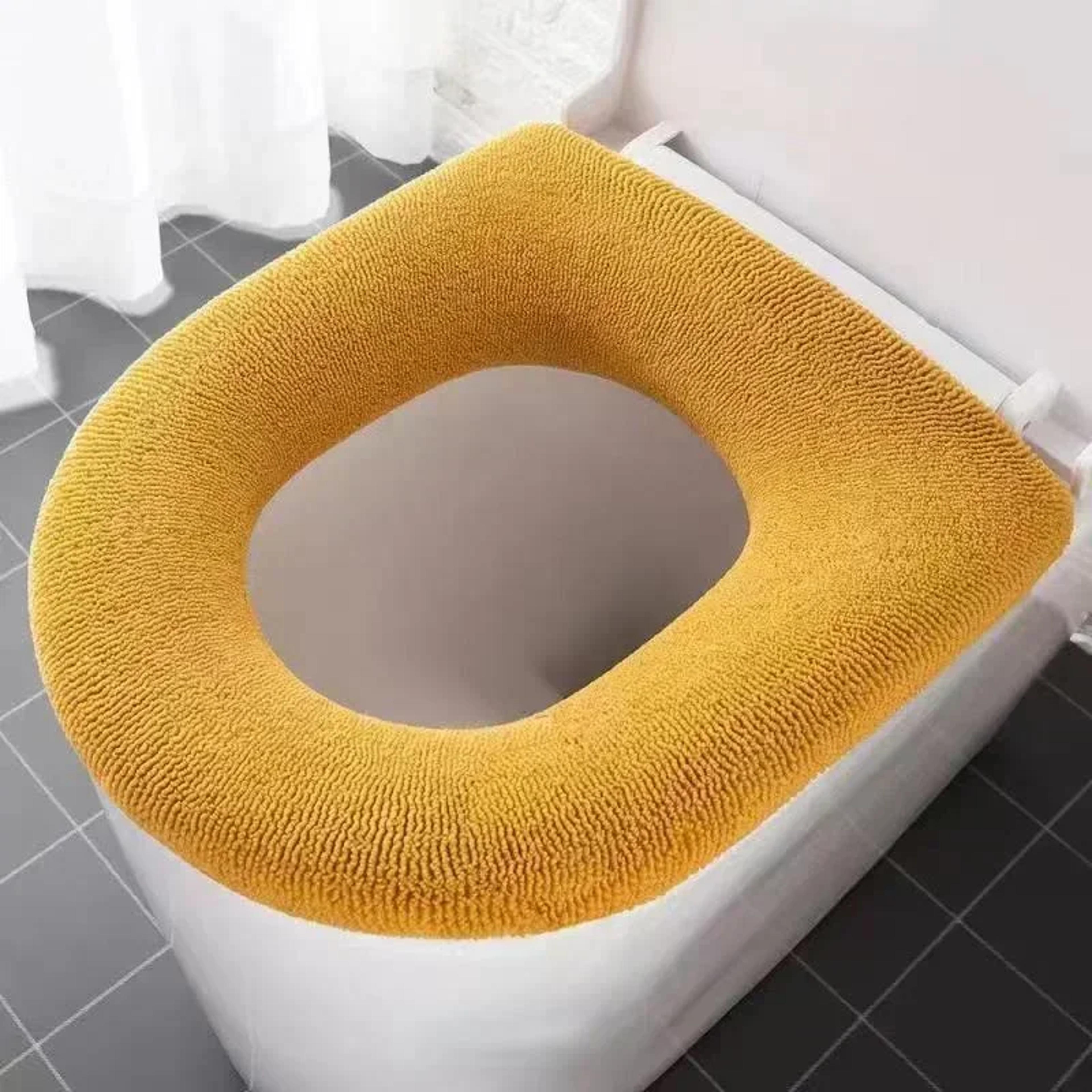 Winter Warm Toilet Seat Cover Soft Washable OShape Bidet  Bathroom Mat 5