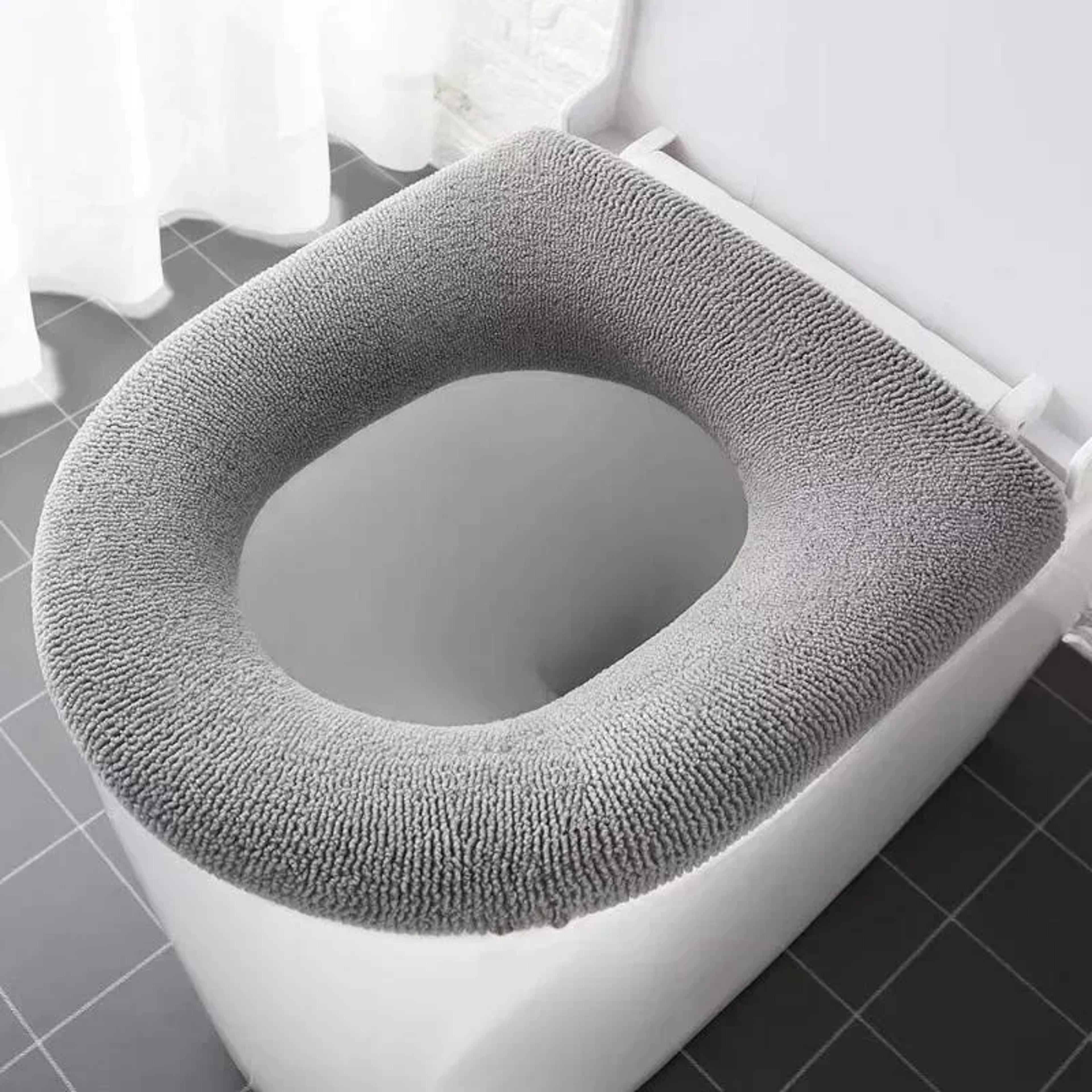 Winter Warm Toilet Seat Cover Soft Washable OShape Bidet  Bathroom Mat 9