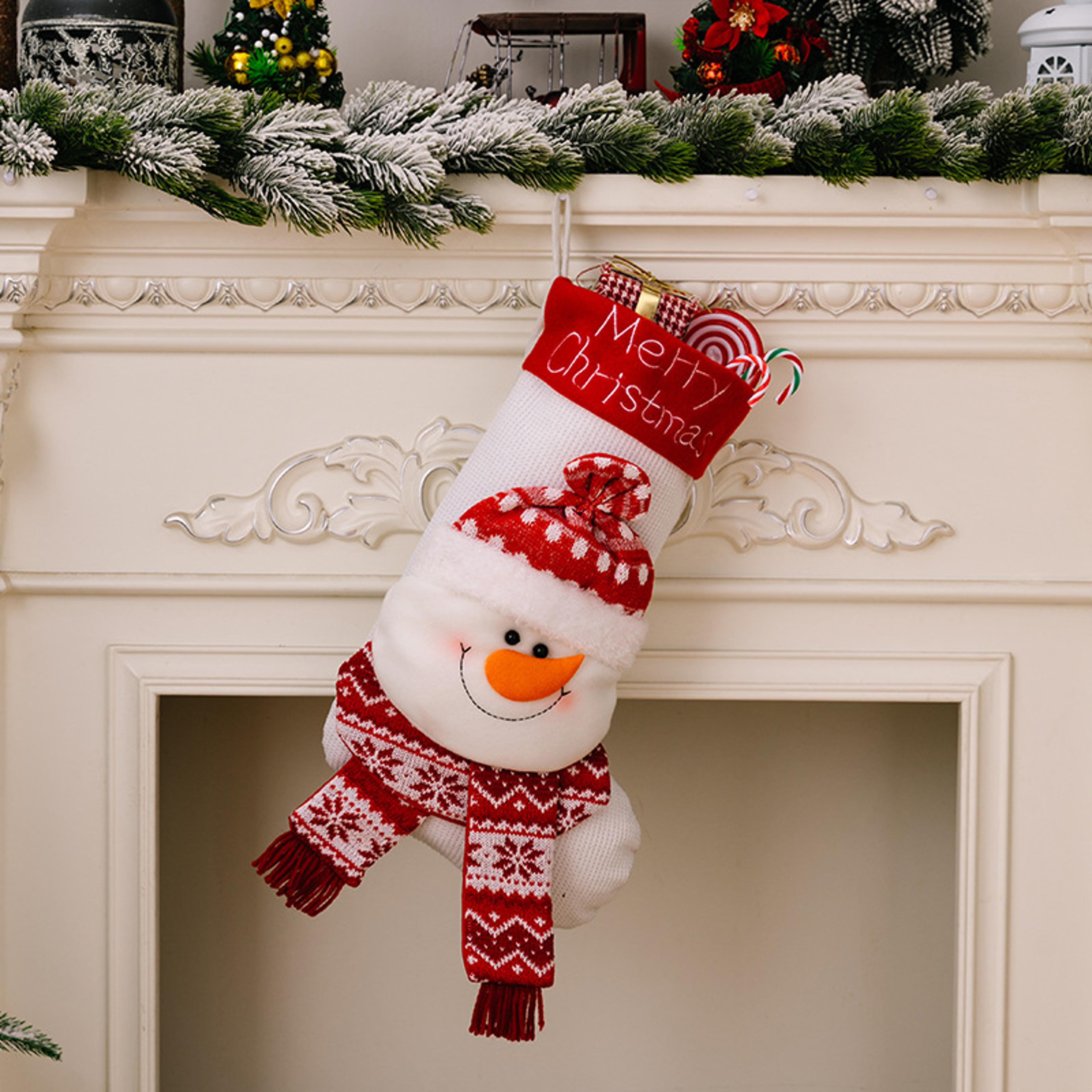 Christmas Stocking Santa Claus Reindeer Snowman Xmas Stocking Gift Bag Xmas Tree DIY Decoration Plu 4