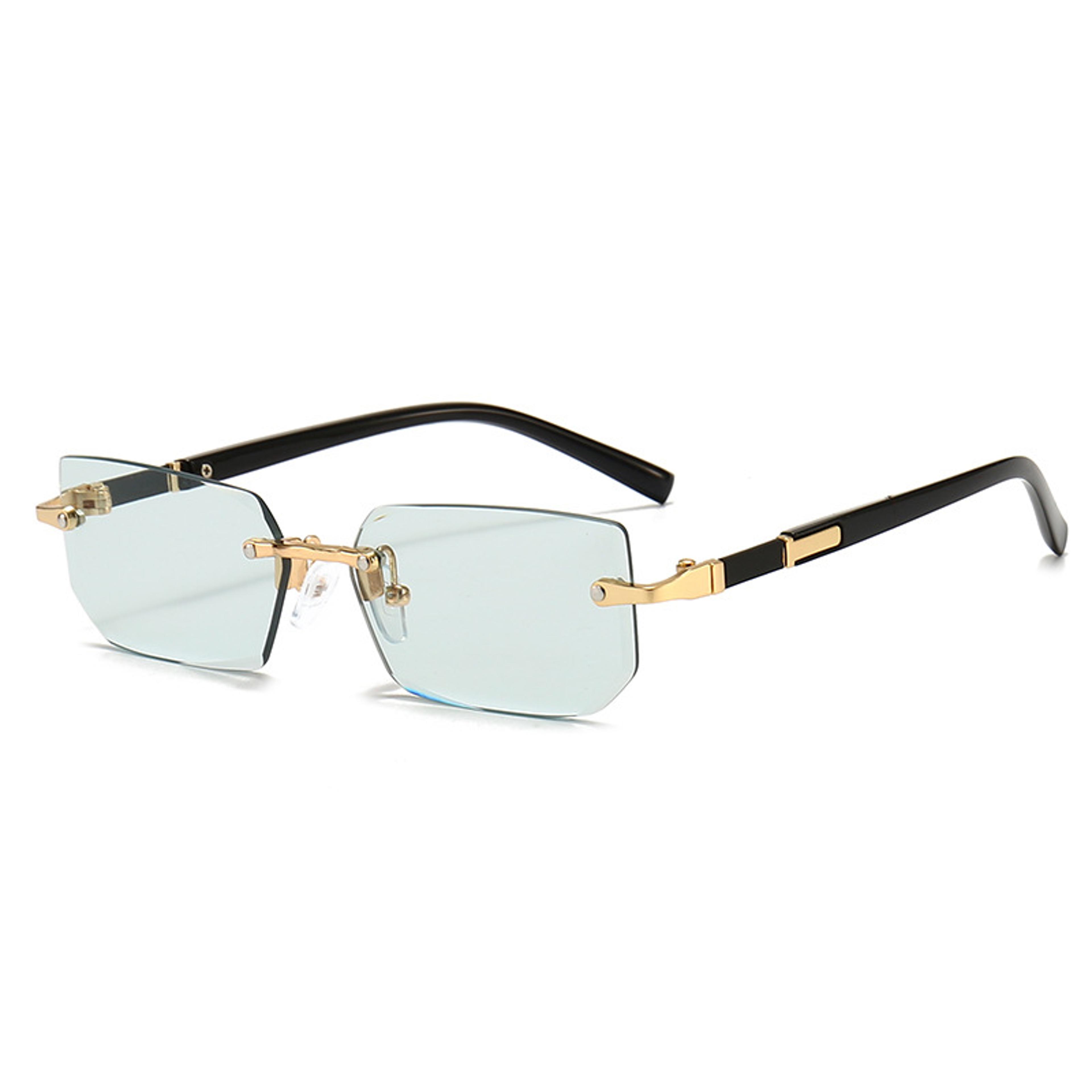 Rimless Rectangle Fashion Sunglasses Popular Small Square Shades For Women And Men Perfect For Summ 12