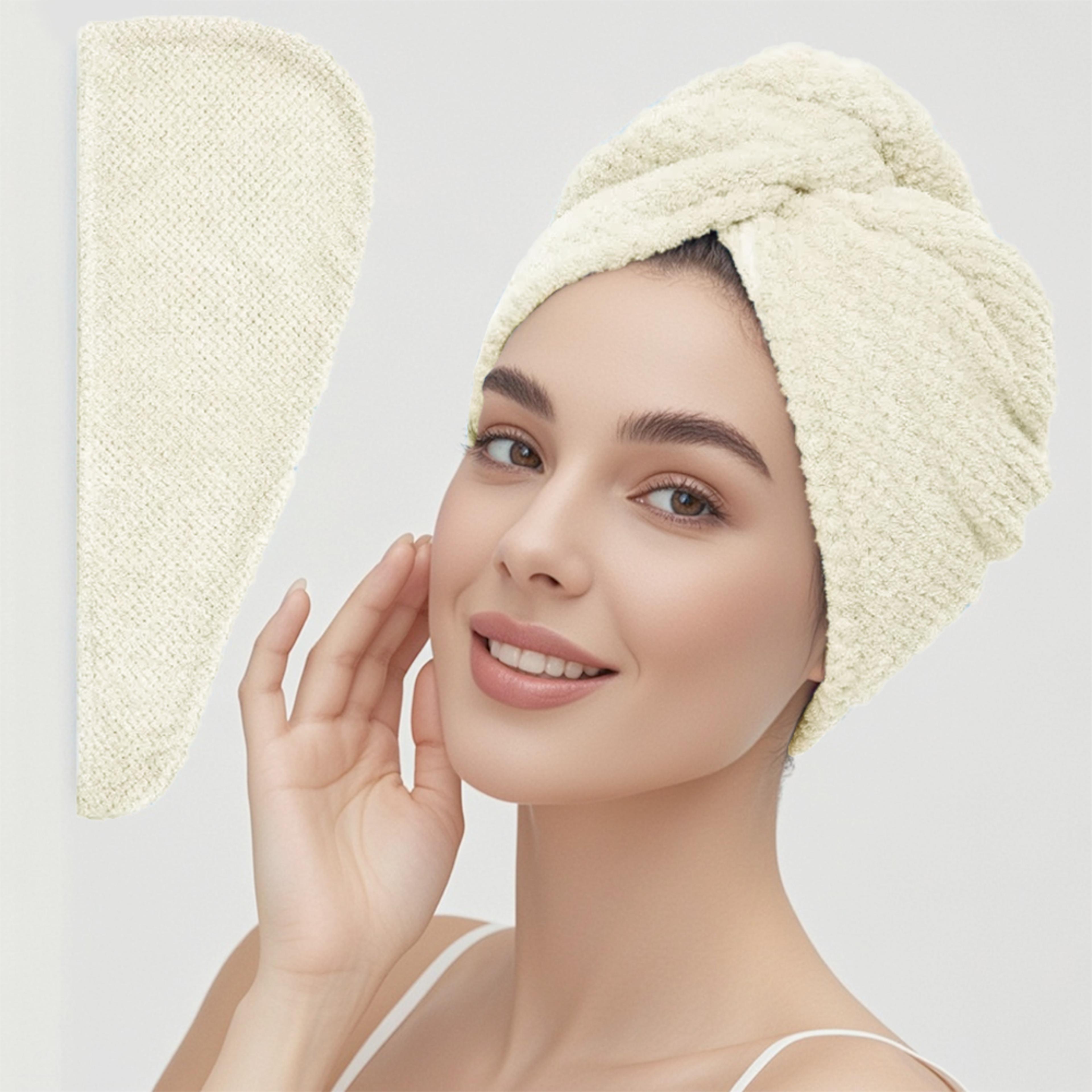 Textured Hair Towel Solid Color Dry Hair Cap 98 X 255 Absorbent Towel Wrap For ButtonDown Women 11