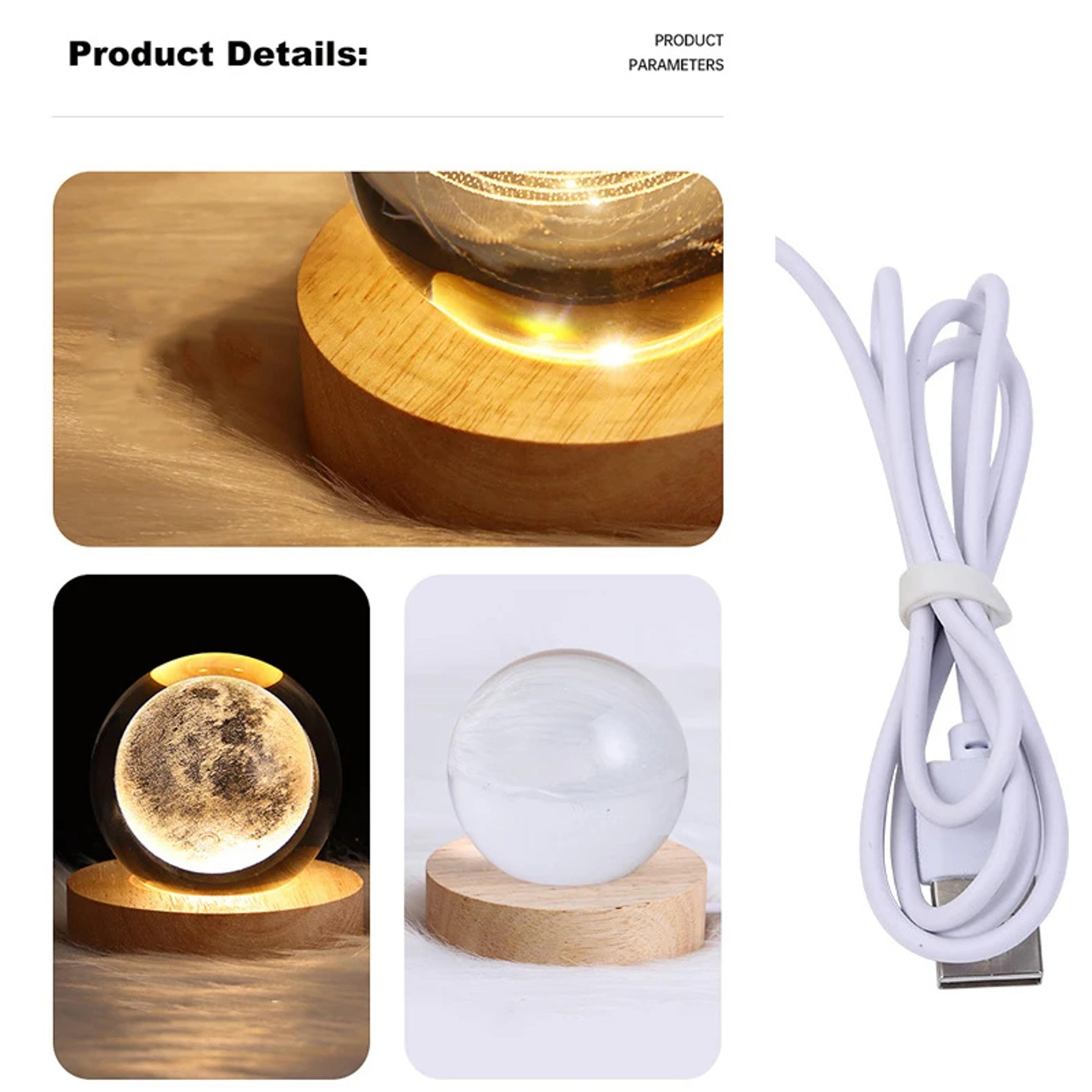 3D Moon Planet Galaxy LED Crystal Ball Toys Table Lamp Kids Educational Gifts Party Decor For Birth 3