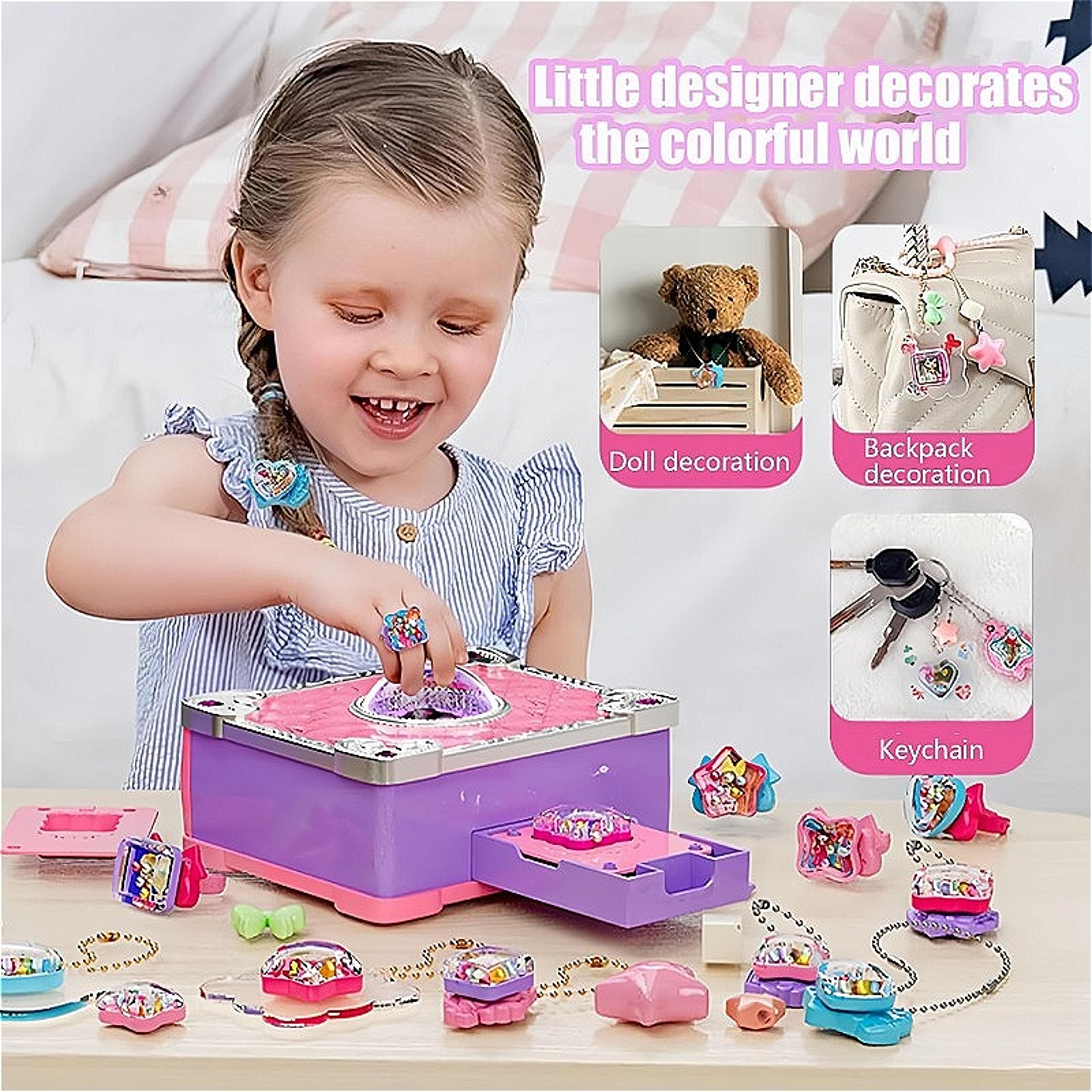 DIY Jewelry Making Kit D Sticker Maker Arts And Crafts Kit For Kids Princess Pendant Keychain Beads 1