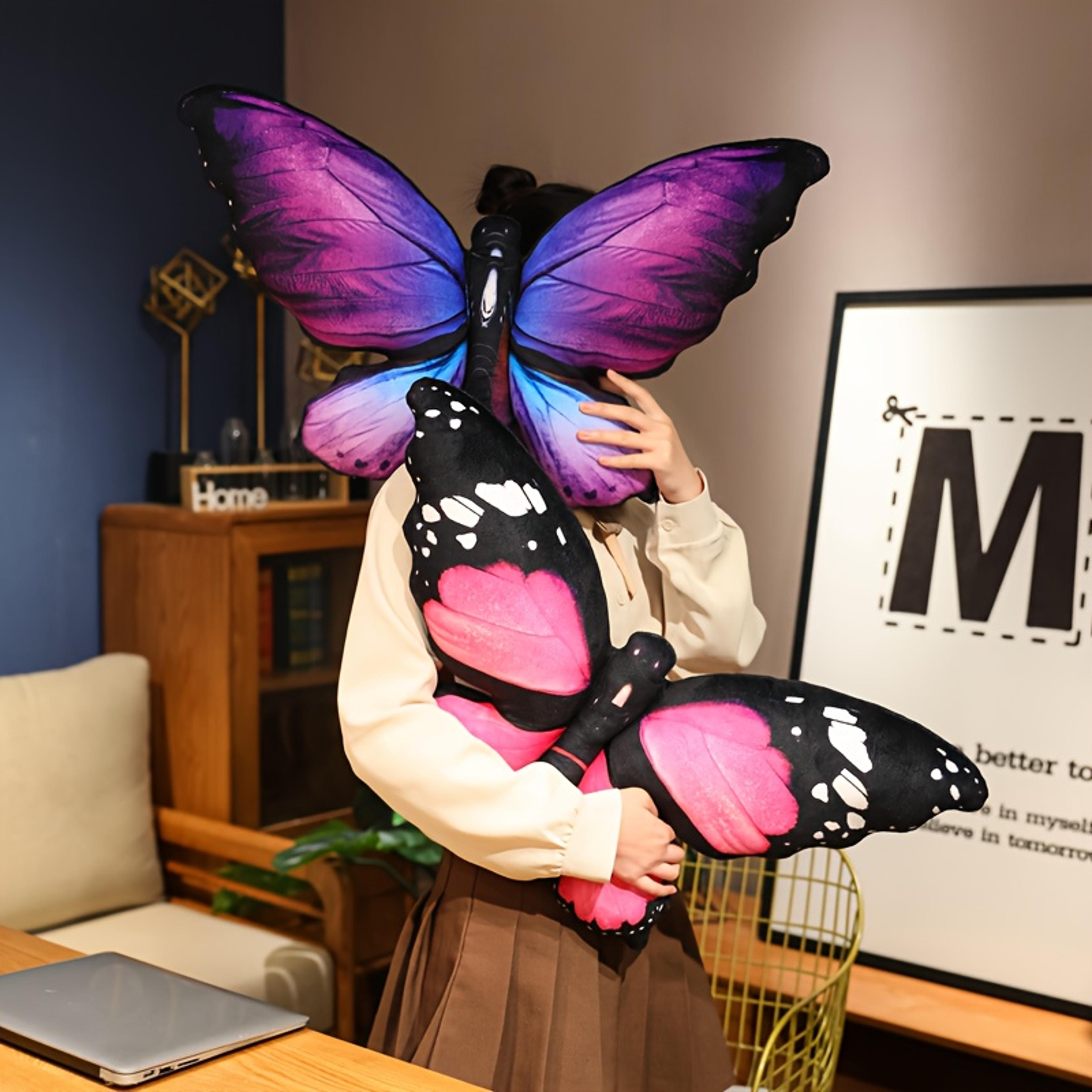 Plush Velvet Butterfly Shaped Throw Pillow Soft Stuffed Seat Cushion Pad Decorative Animal Pillow F 4
