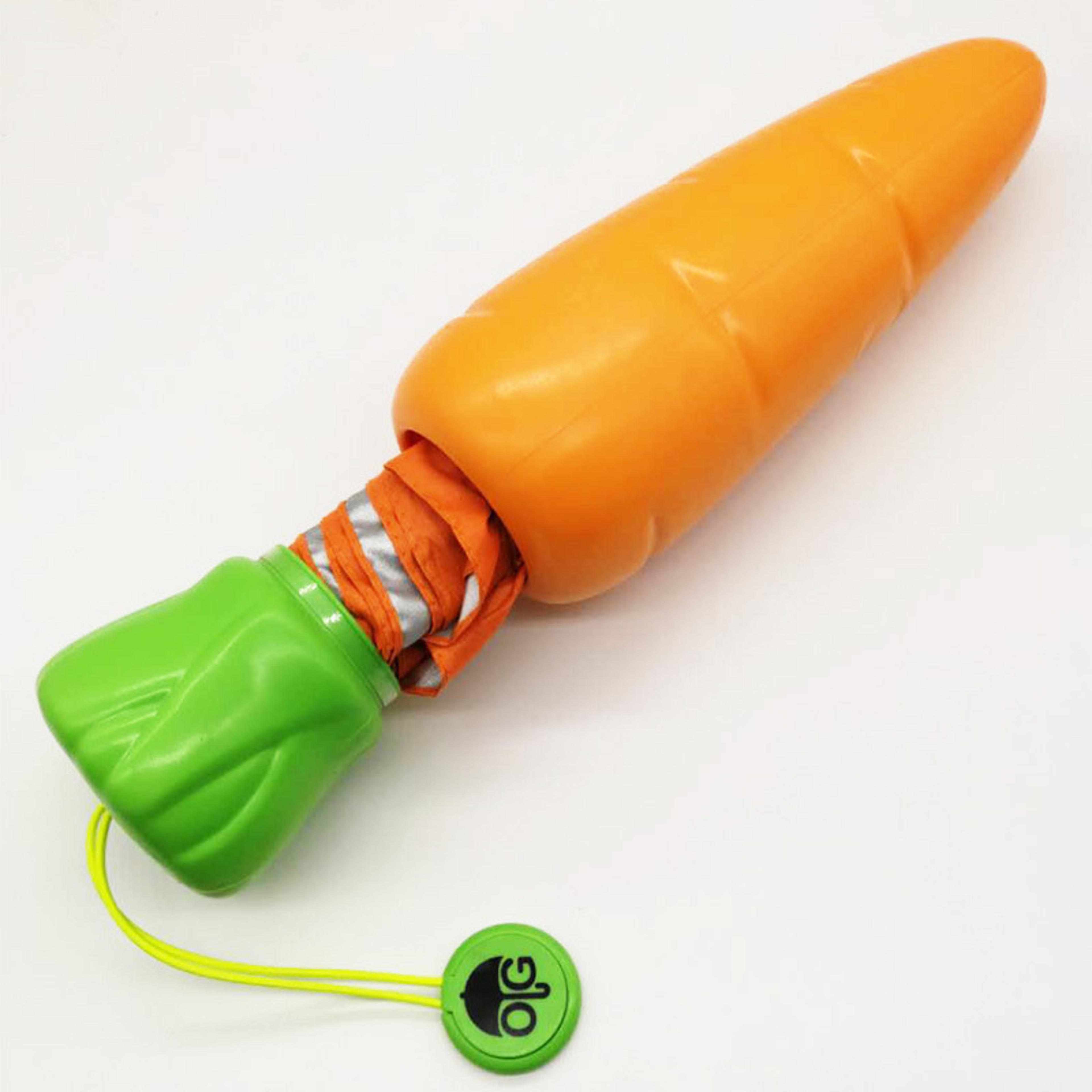 Cute Carrot Umbrella For Kids Radish Cartoon Windproof Parasol Perfect Halloween And Xmas Gift For  3