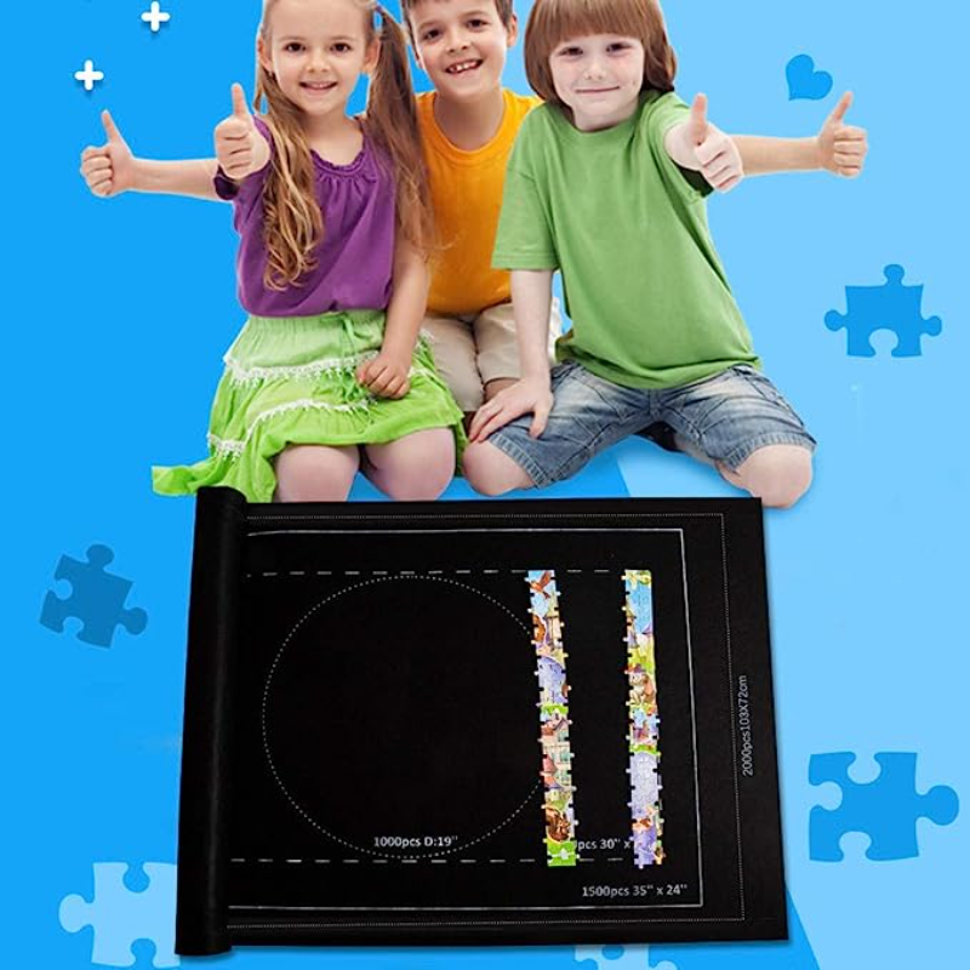 Jigsaw Puzzle Mat Roll Up For Pieces Large Puzzles Storage Board For Adults Kids Puzzle Saver Organ 1