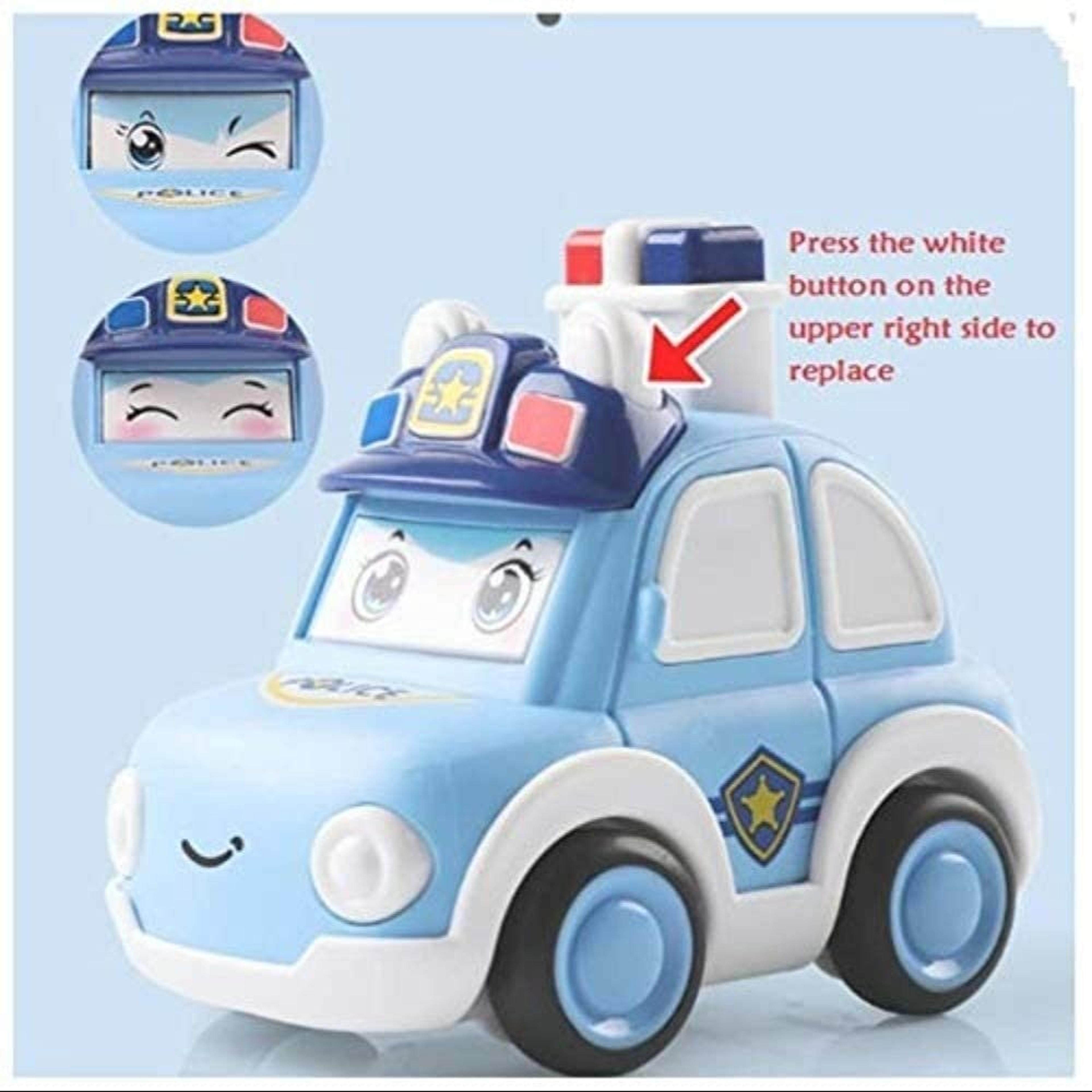 Press And Go Baby Animal Car Toys Police Car Fire Truck Construction Truck Ambulance For Kids Toddl 8
