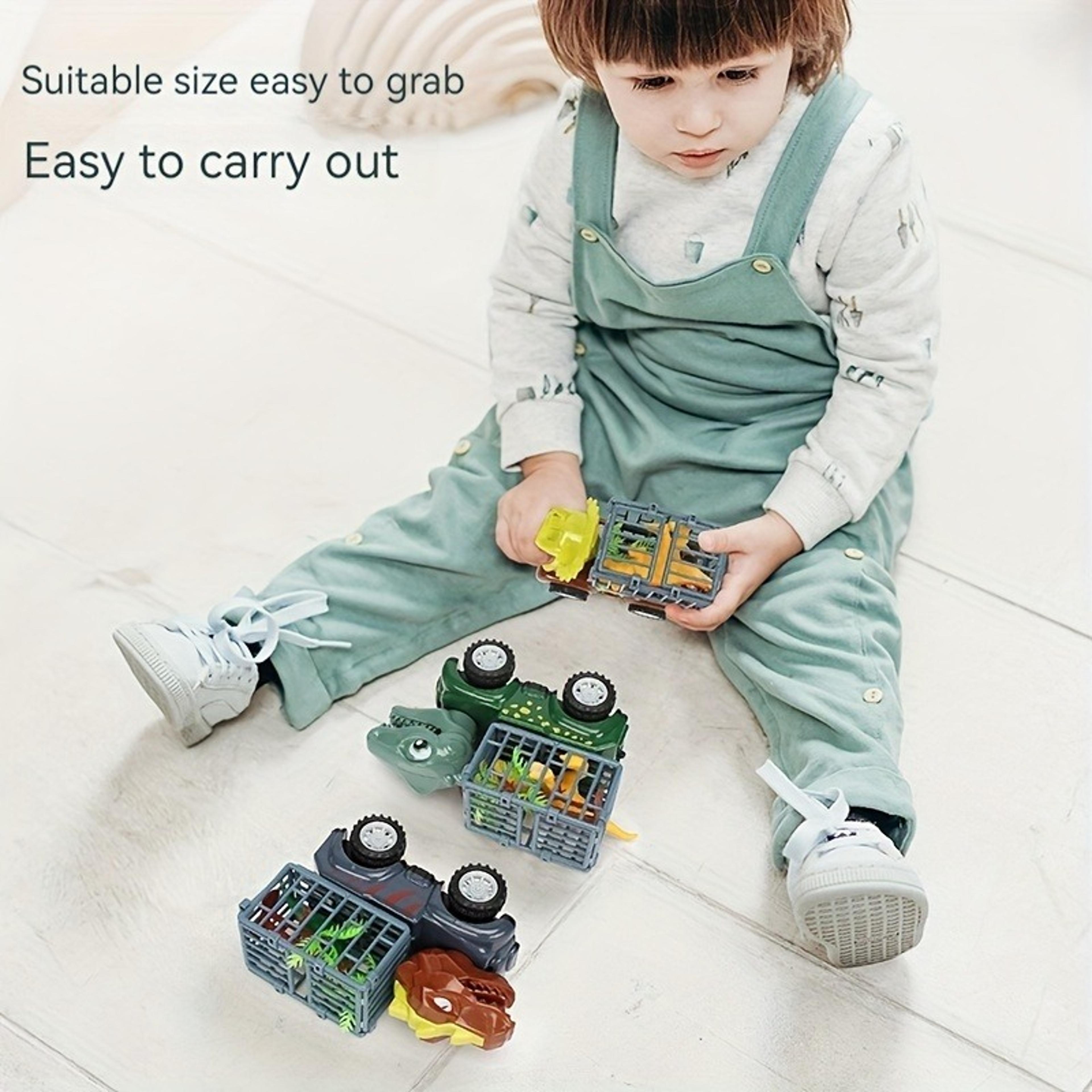 Dinosaur Transport Truck For Kids Friction Powered Dinosaur Toys Pull Back Dino Cars For Boys 2