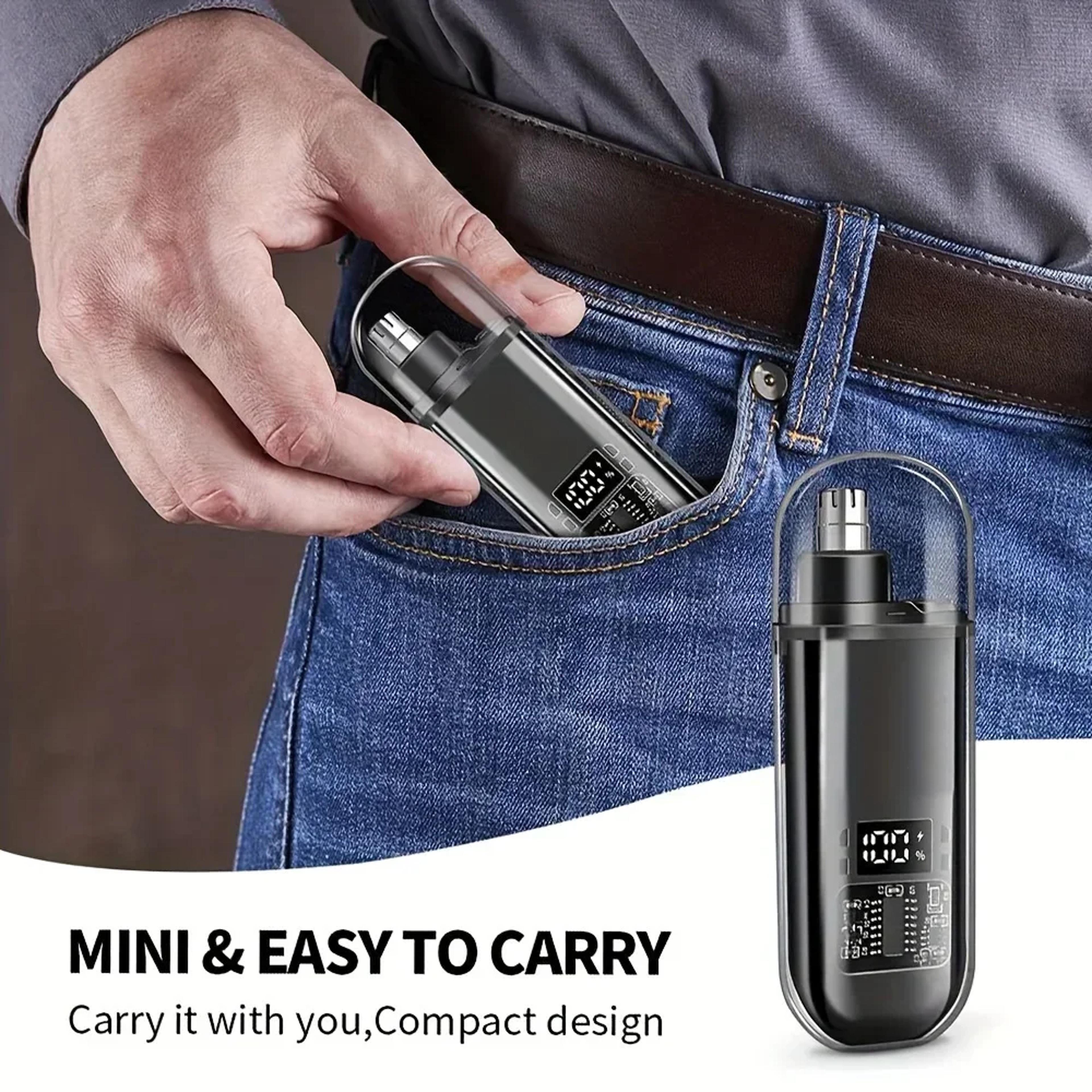 USB C Nose And Ear Hair Trimmer For Men Compact Fast Charge Grooming Tool 1