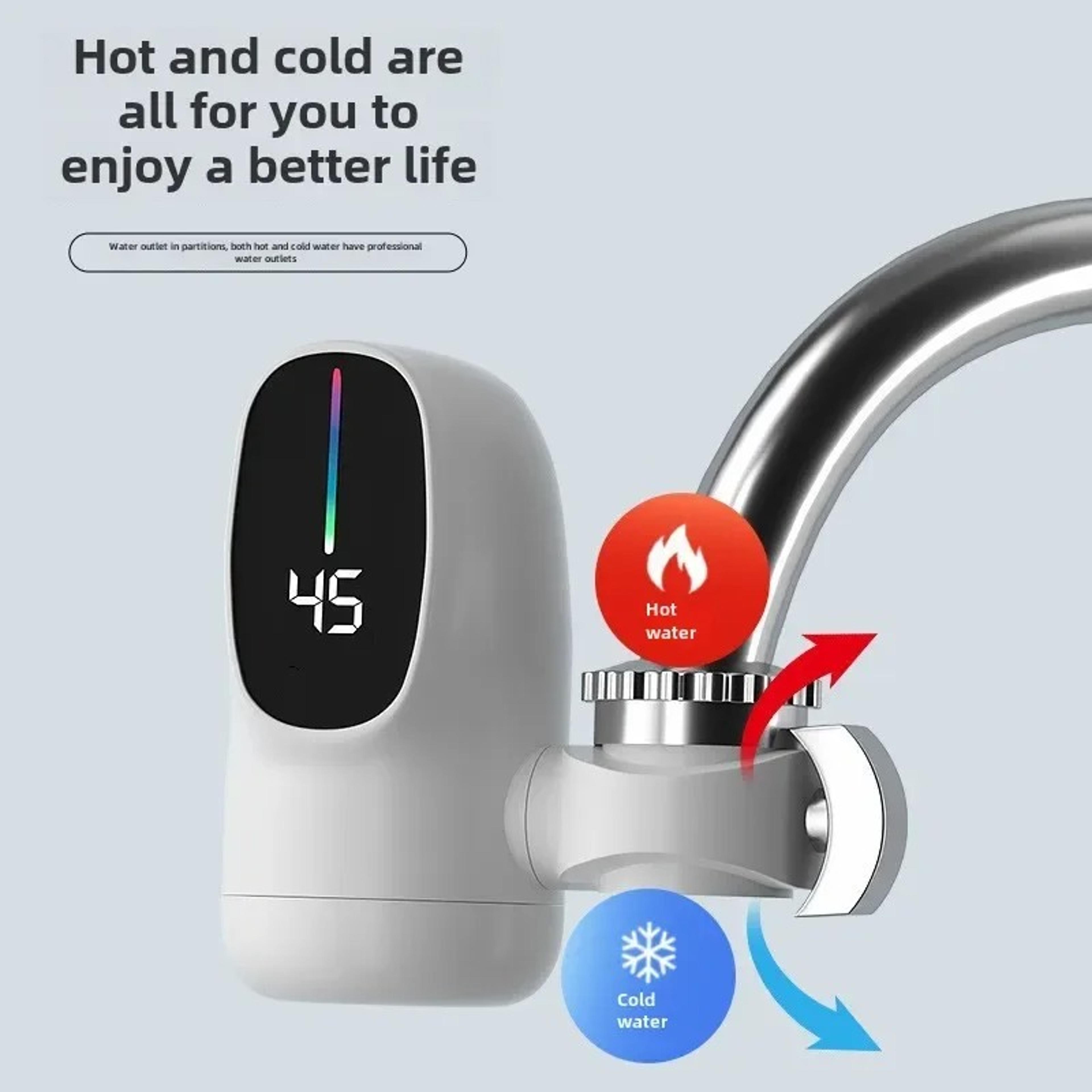 Instant Hot Water Faucet For Kitchen  3000W Electric Tankless Heater With Digital Temperature Displ