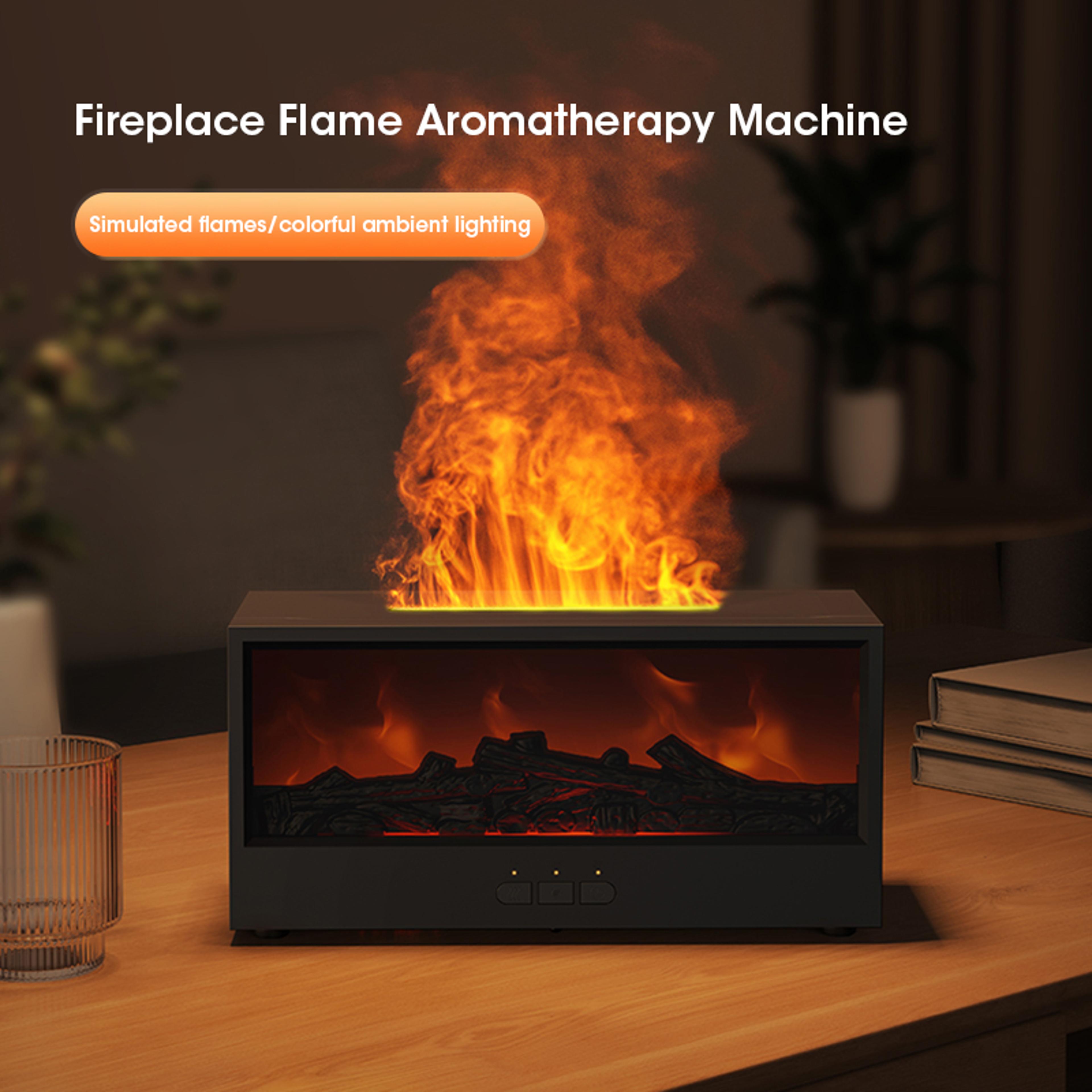 Aroma Diffuser Humidifier With Essential Oils LED Light  Remote Control  Simulated Fireplace Air Fr 3