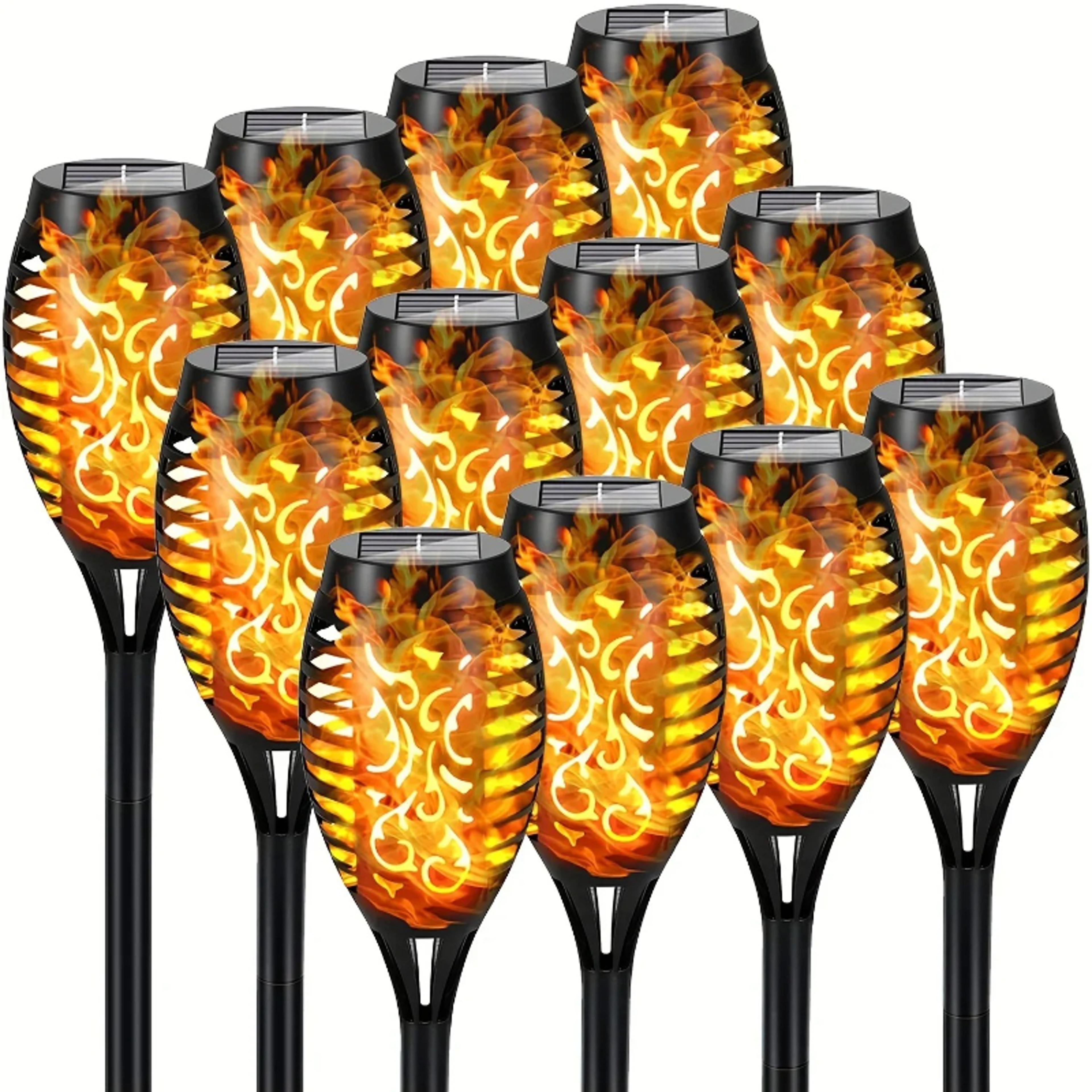 Solar Flame Lights Outdoor Waterproof LED Torches For Garden  Yard Perfect For Halloween Decoration 2