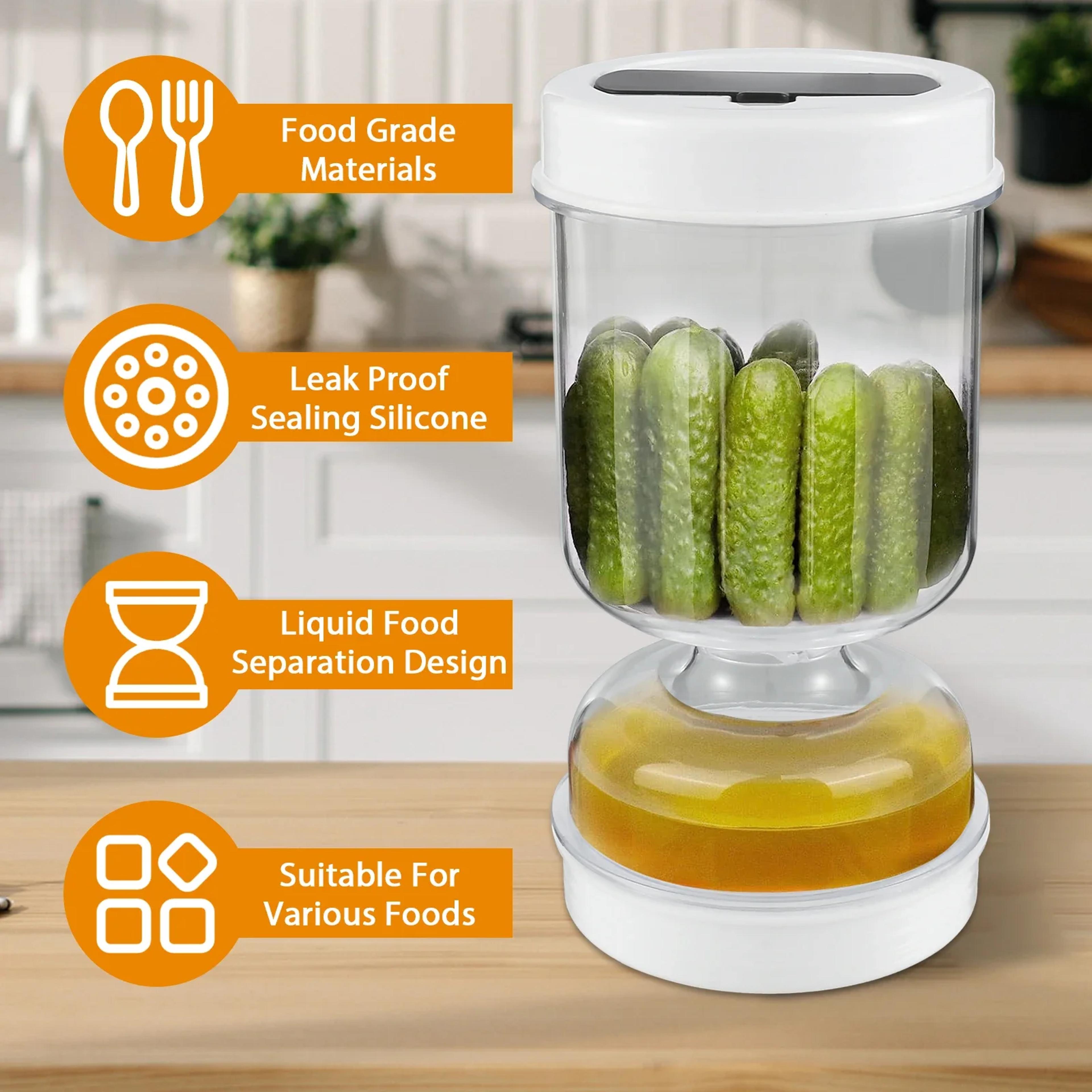 Pickle Container With Fork  Leakproof Airtight Wet And Dry Separation Food Storage 1