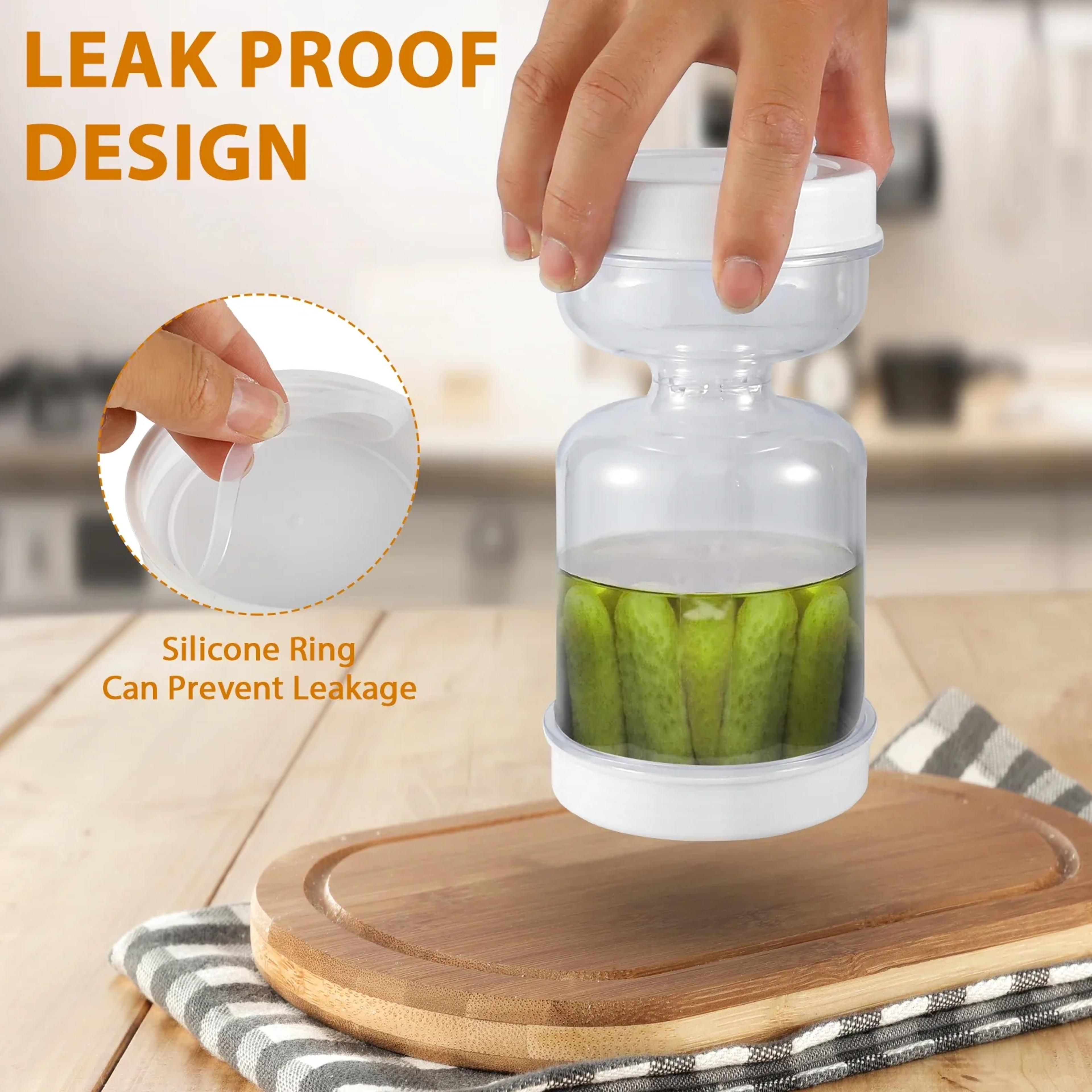 Pickle Container With Fork  Leakproof Airtight Wet And Dry Separation Food Storage 2