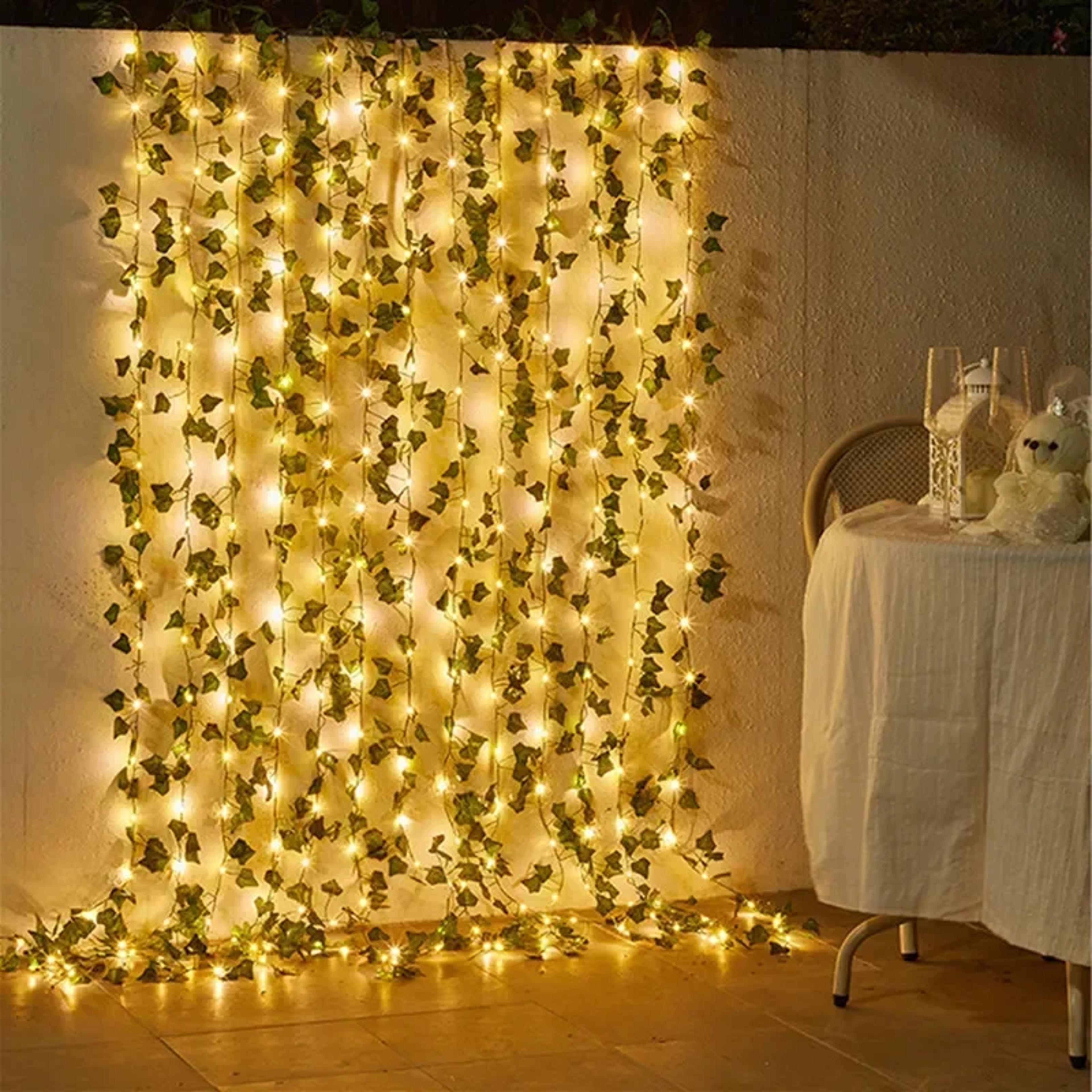Flower Green Leaf String Lights  BatteryPowered Artificial Vine Fairy Lights For Wedding And Home D 1