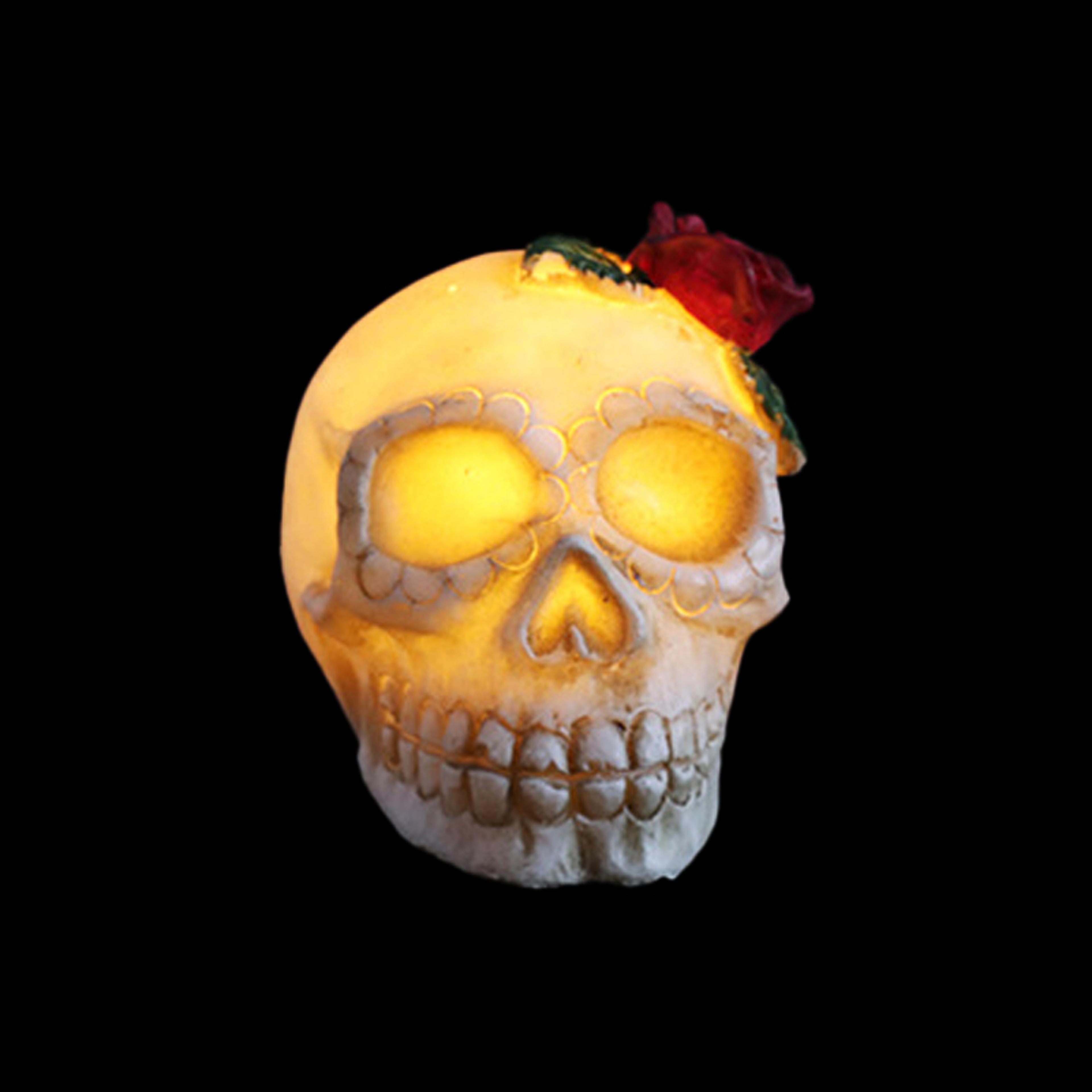 Halloween Rose Skull Resin Lights  Spooky HorrorThemed IndoorOutdoor Lawn Decor 7