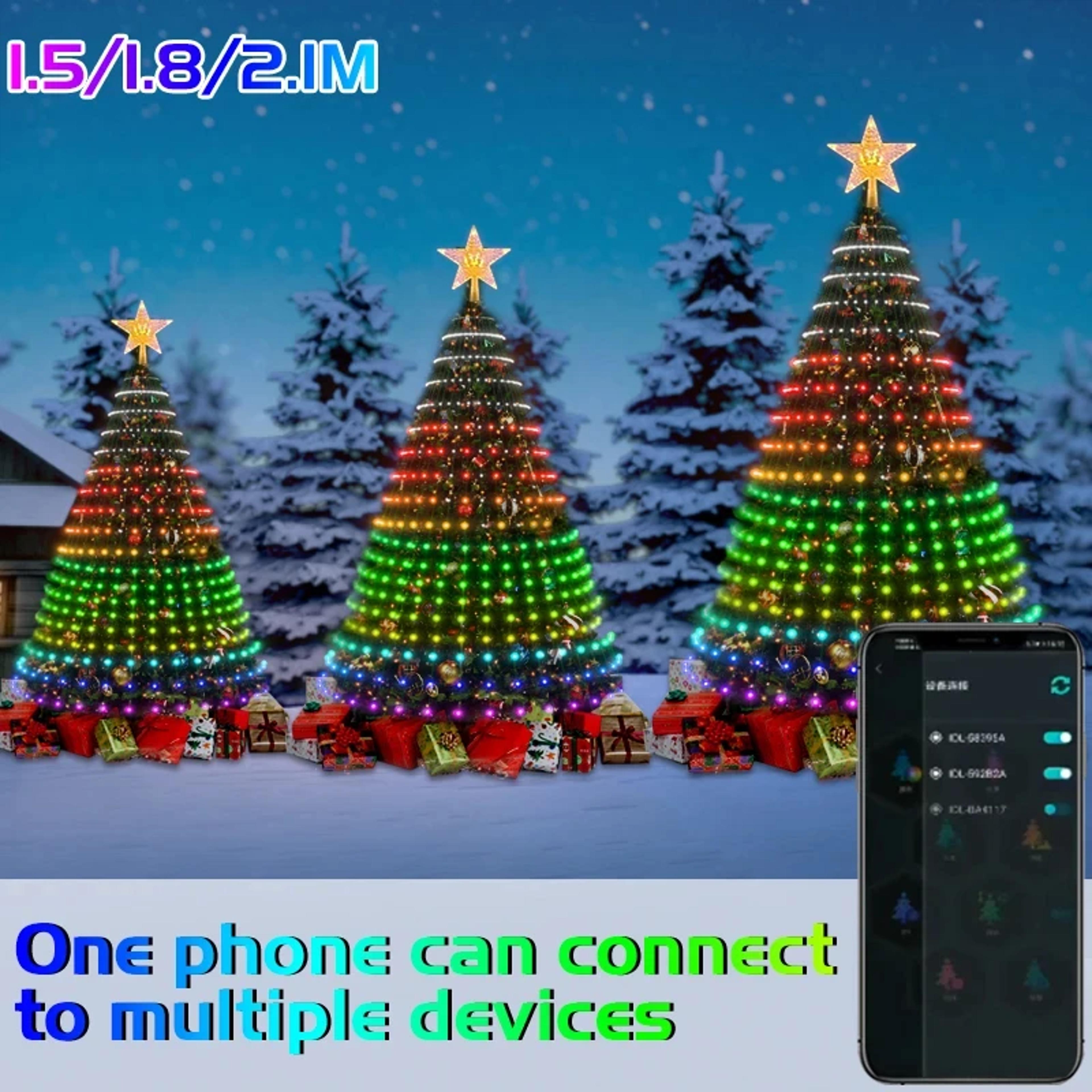 Bluetooth RGB Christmas Tree Lights  DIY LED String Light With IC Control 1